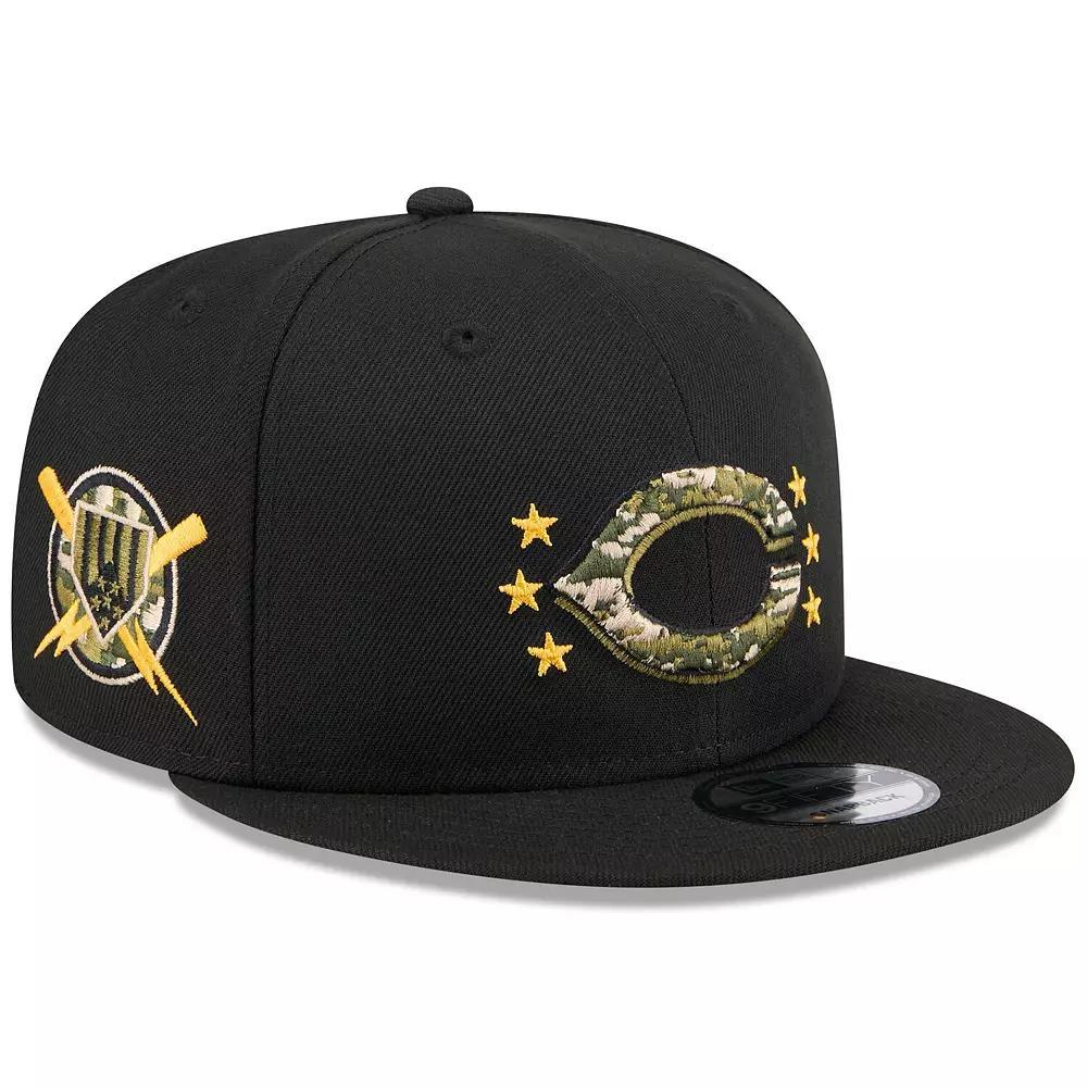 Men's New Era  Black Cincinnati Reds 2024 Armed Forces Day 9FIFTY Snapback Hat, Red Black Product Image