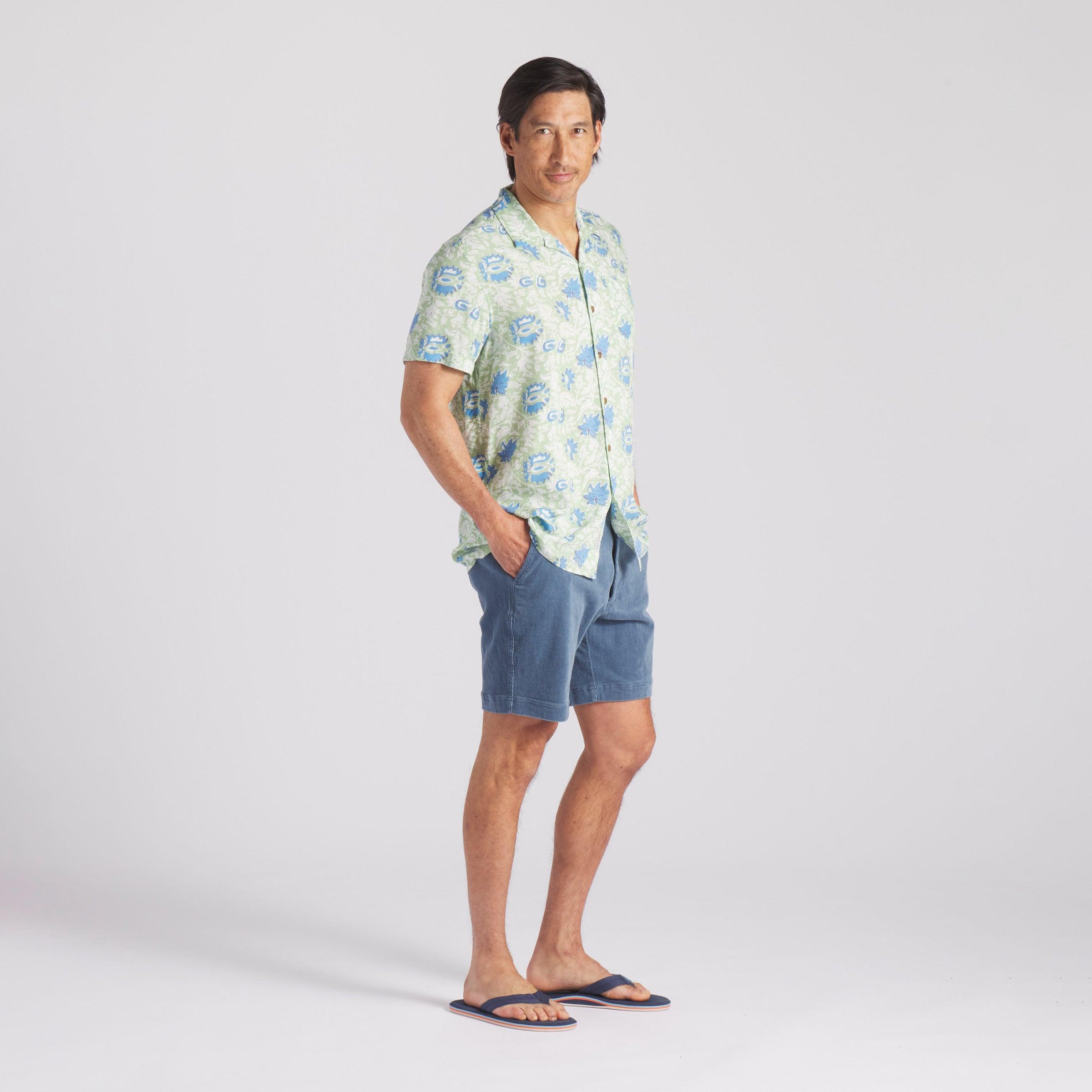 Vintage Hawaiian Camp Collar Shirt - Batik Print Product Image