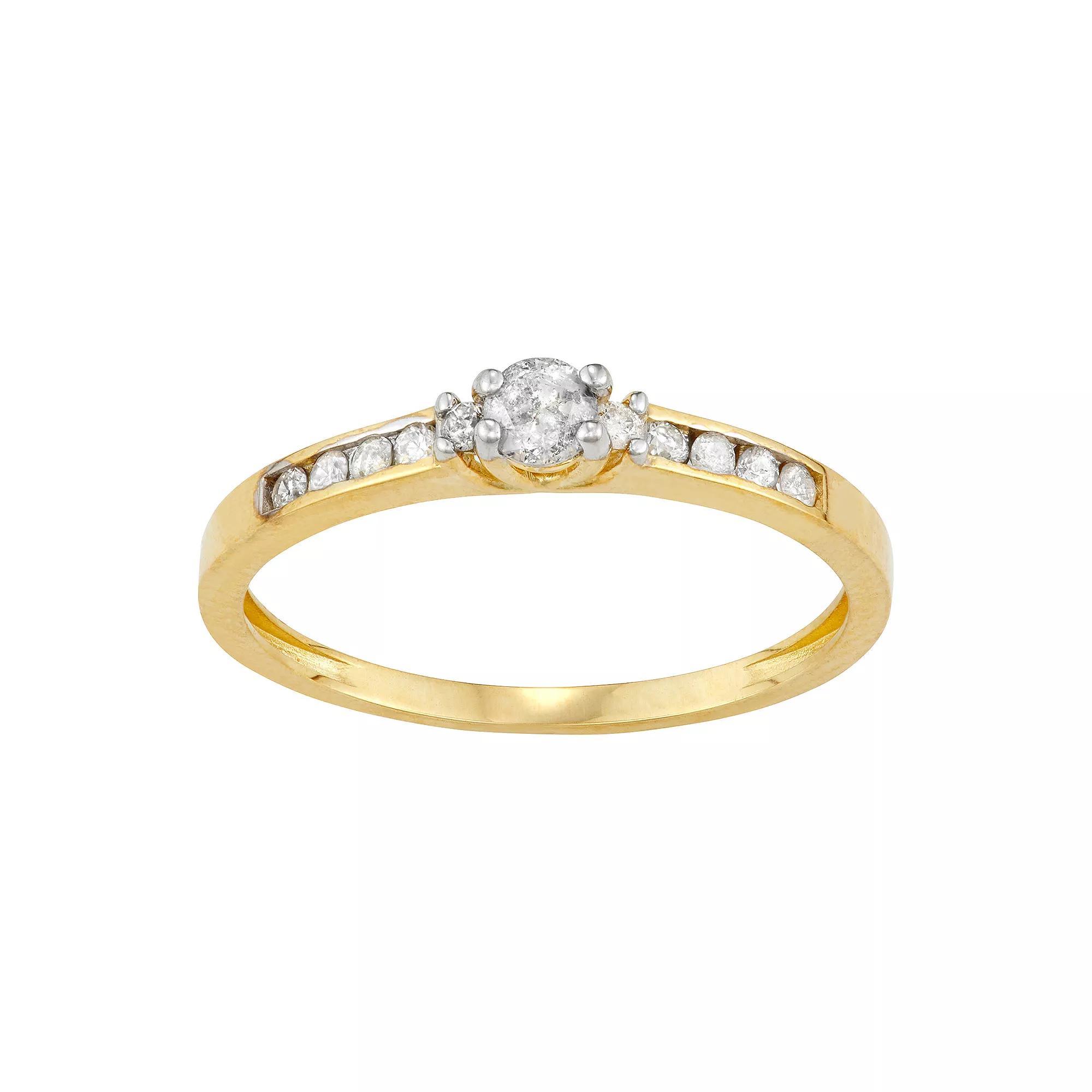 Tiara 10k Gold 1/5 Carat TW Diamond Band Ring, Womens Product Image