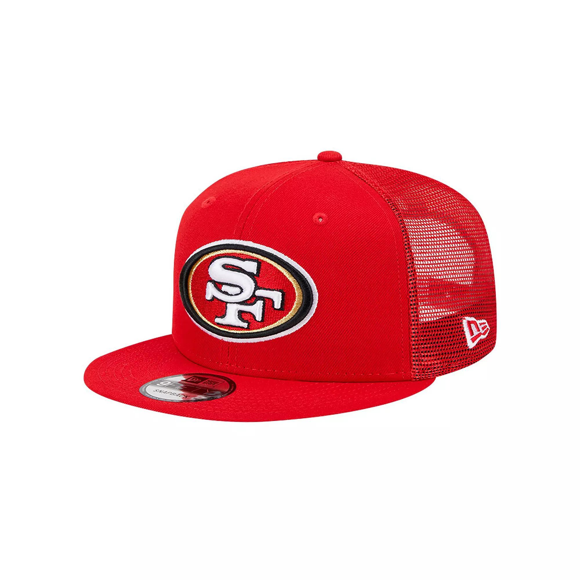 Men's New Era Scarlet San Francisco 49ers  Main Trucker 9FIFTY Snapback Hat, Red Product Image