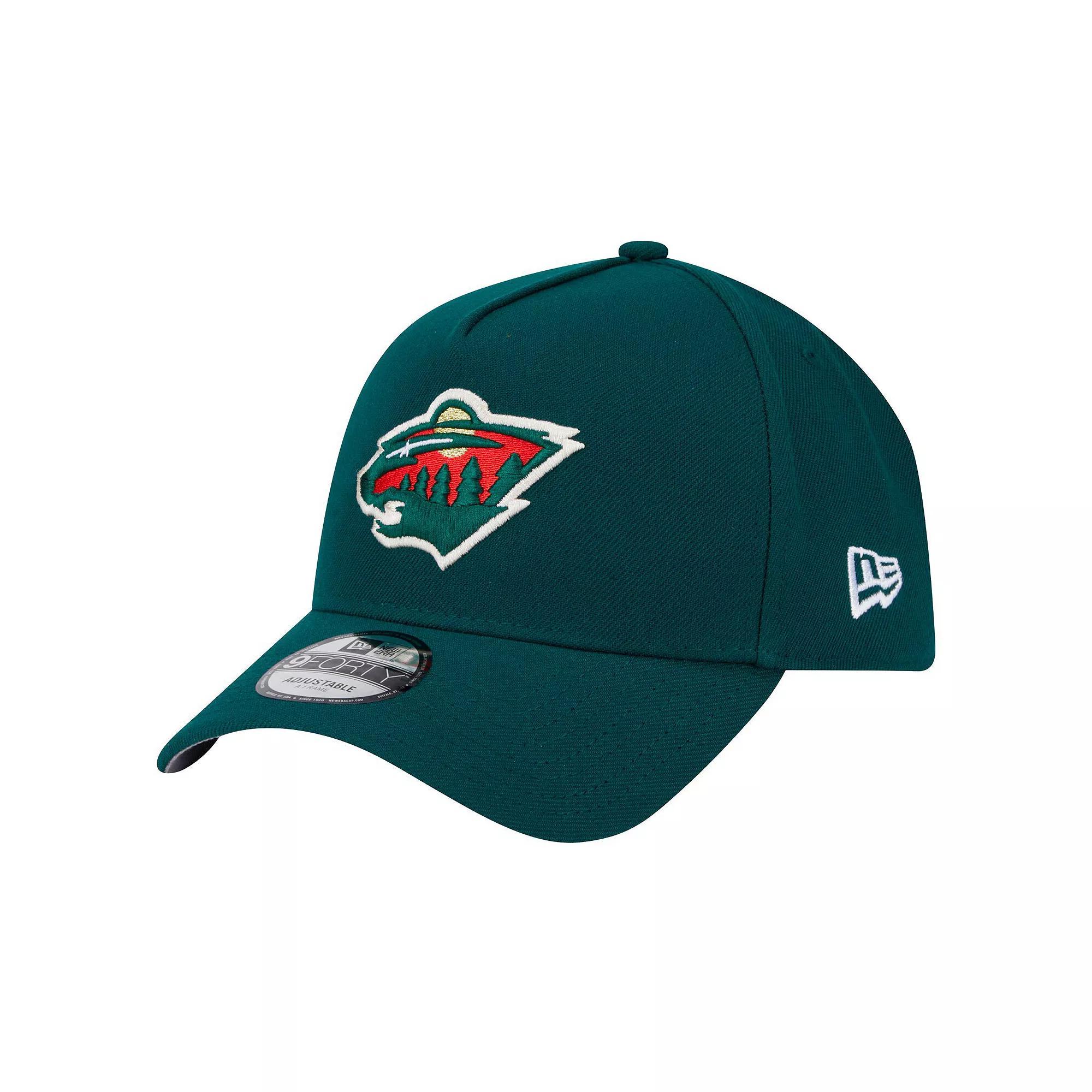 Men's New Era  Green Minnesota Wild Core A-Frame 9FORTY Adjustable Hat Product Image