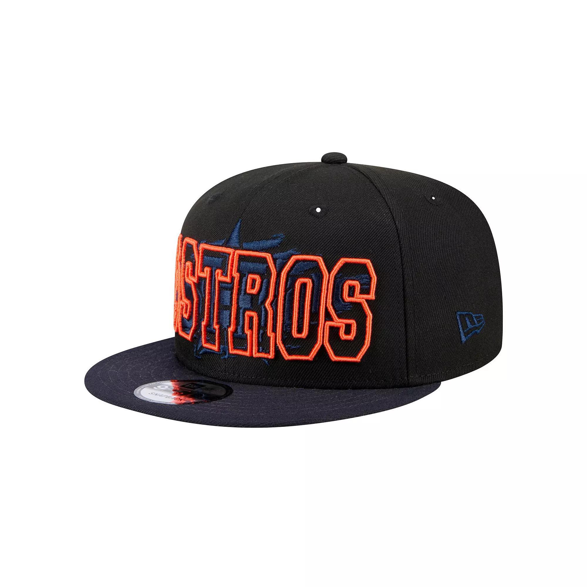 Men's New Era Black Houston Astros Splatter 9FIFTY Snapback Hat Product Image