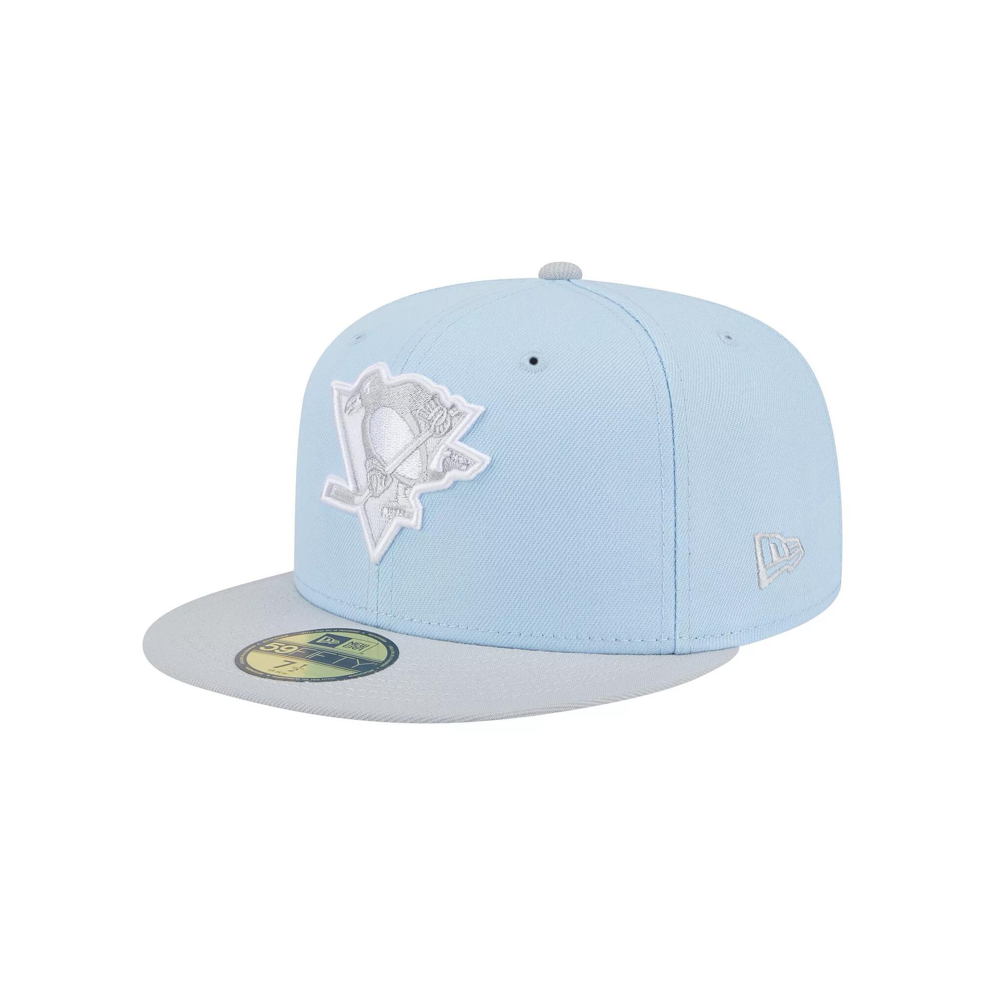 Men's New Era  Light Blue/Gray Pittsburgh Penguins Color Pack Two-Tone 59FIFTY Fitted Hat, Size: 7 1/4 Product Image