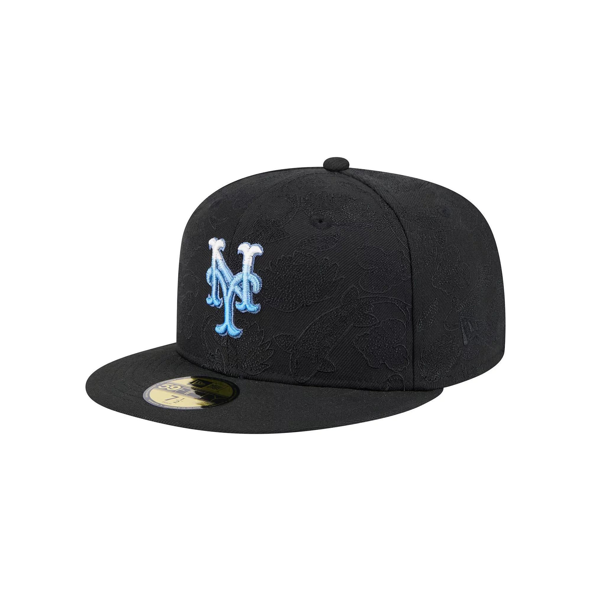 Men's New Era Black New York Mets Tonal Koi 59FIFTY Fitted Hat, Size: 7 7/8 Product Image