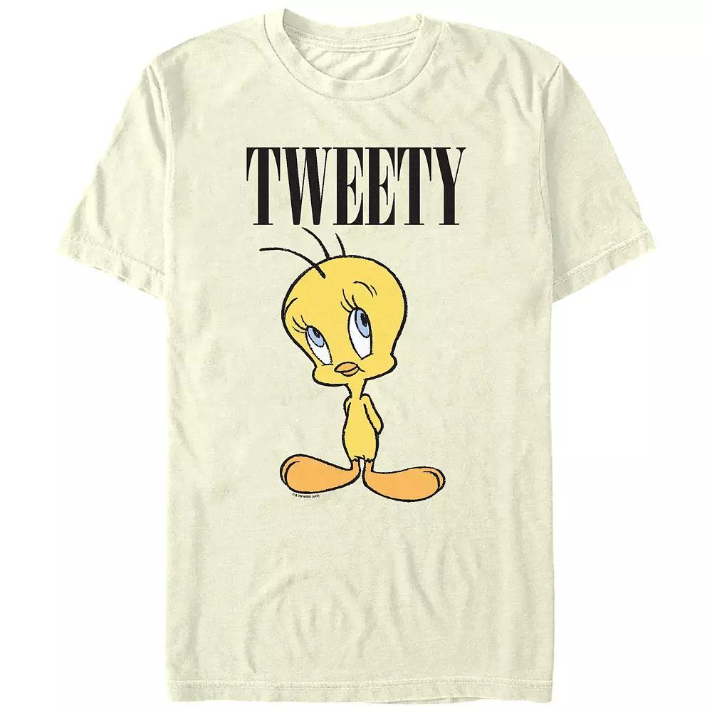 Juniors' Looney Tunes Tweety Poster Boyfriend Graphic Tee, Women's, Size: Medium, Natural Product Image
