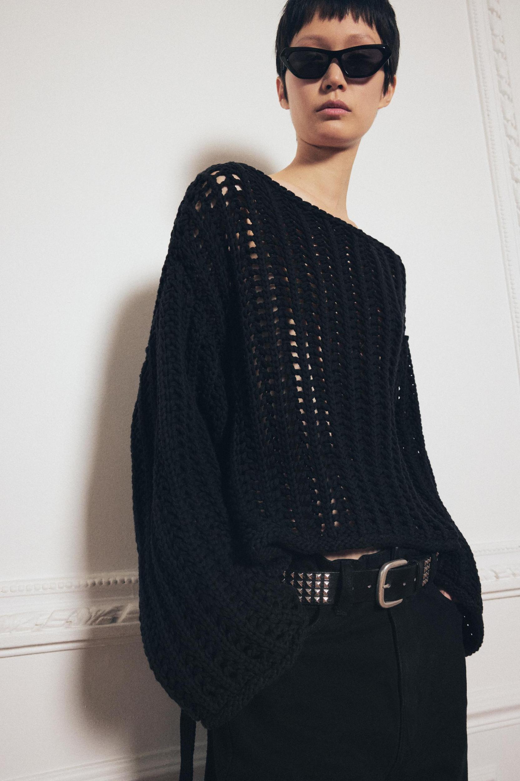 OPENWORK KNIT SWEATER Product Image