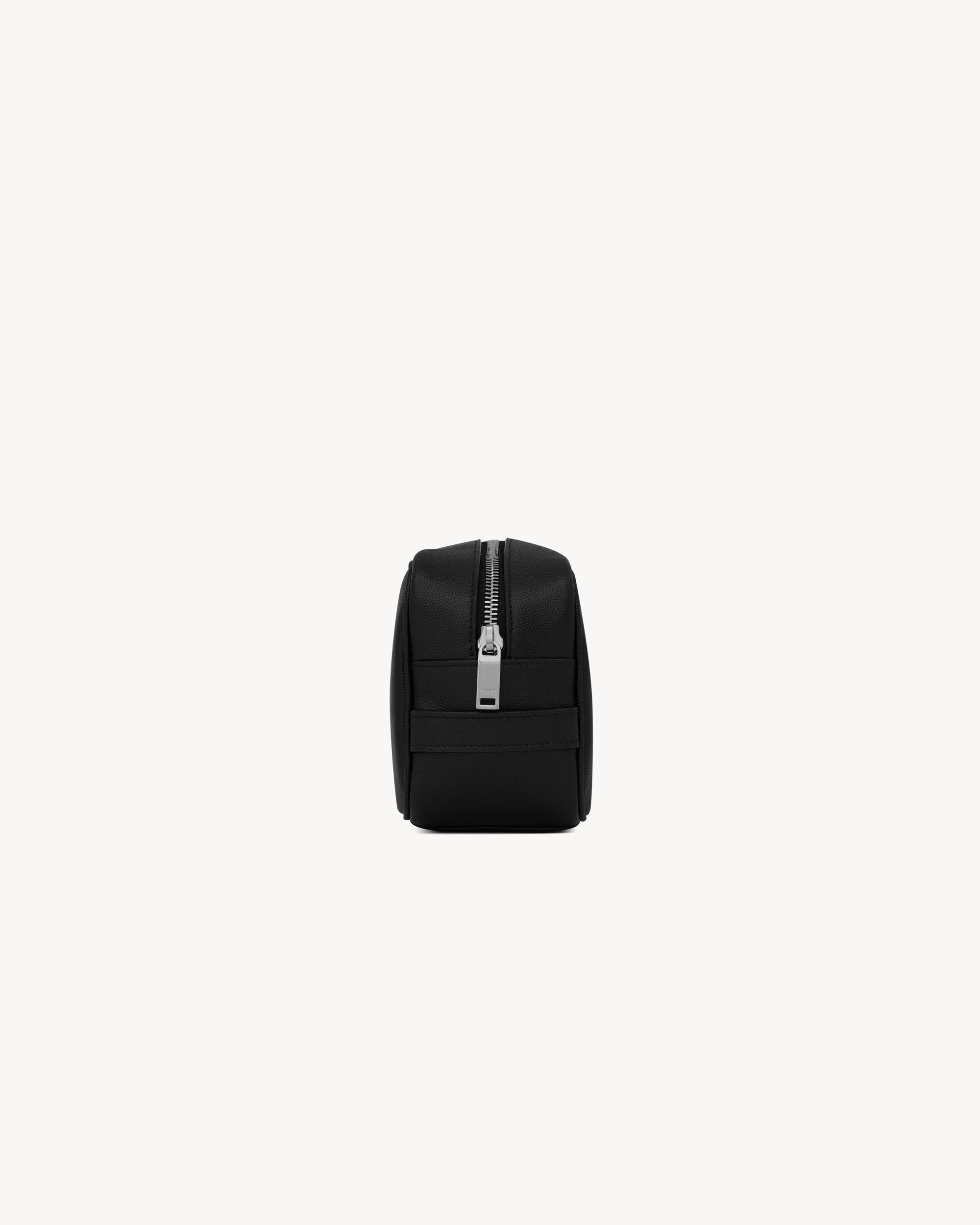 SAINT LAURENT PARIS small grooming case in grain de poudre leather Product Image