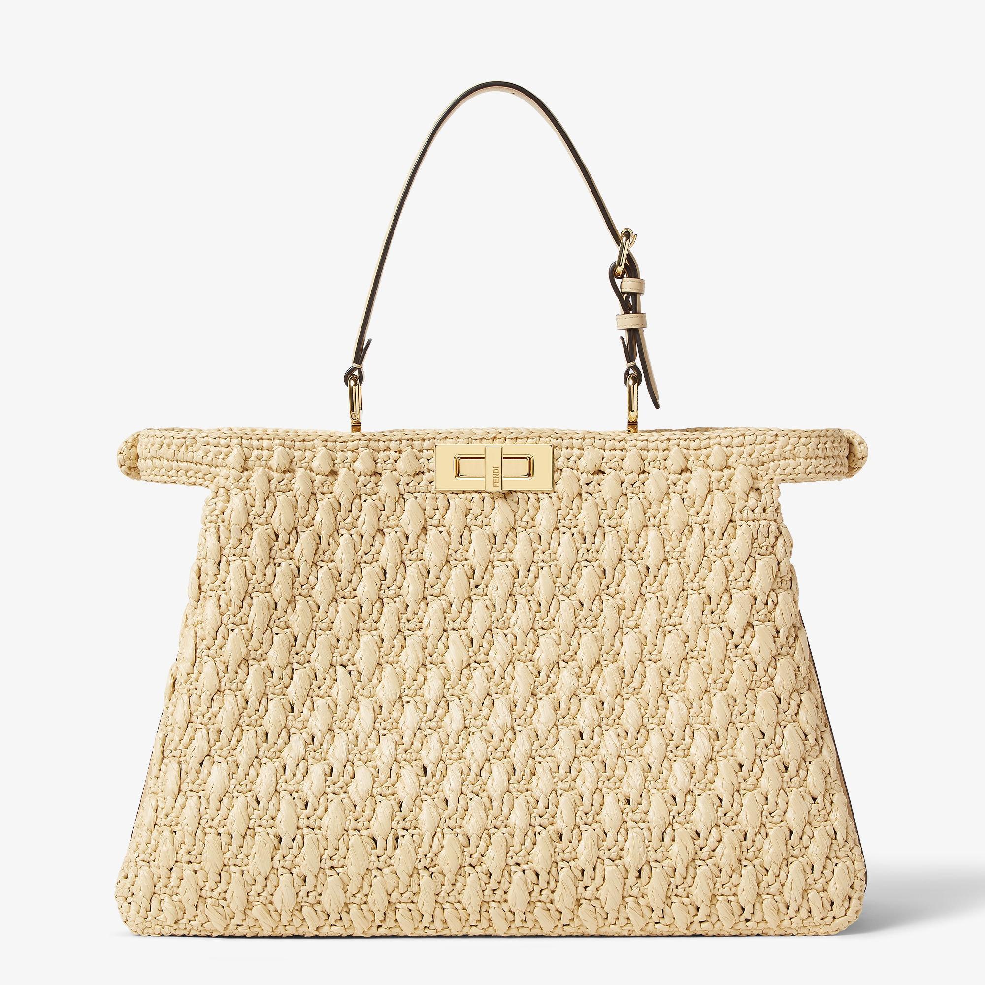Peekaboo Soft LargeBeige viscose fibre crochet bag Product Image