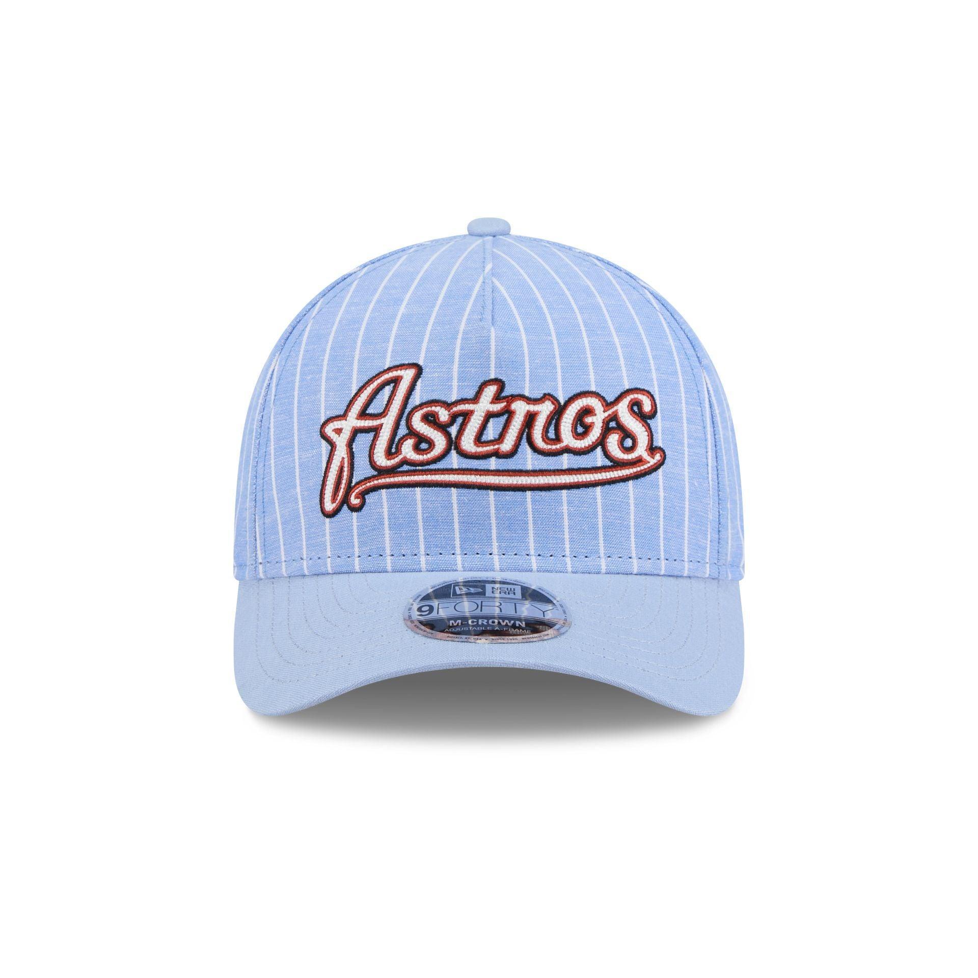 Texas Rangers Pinstripe Linen 9FORTY M-Crown A-Frame Snapback Hat Male Product Image