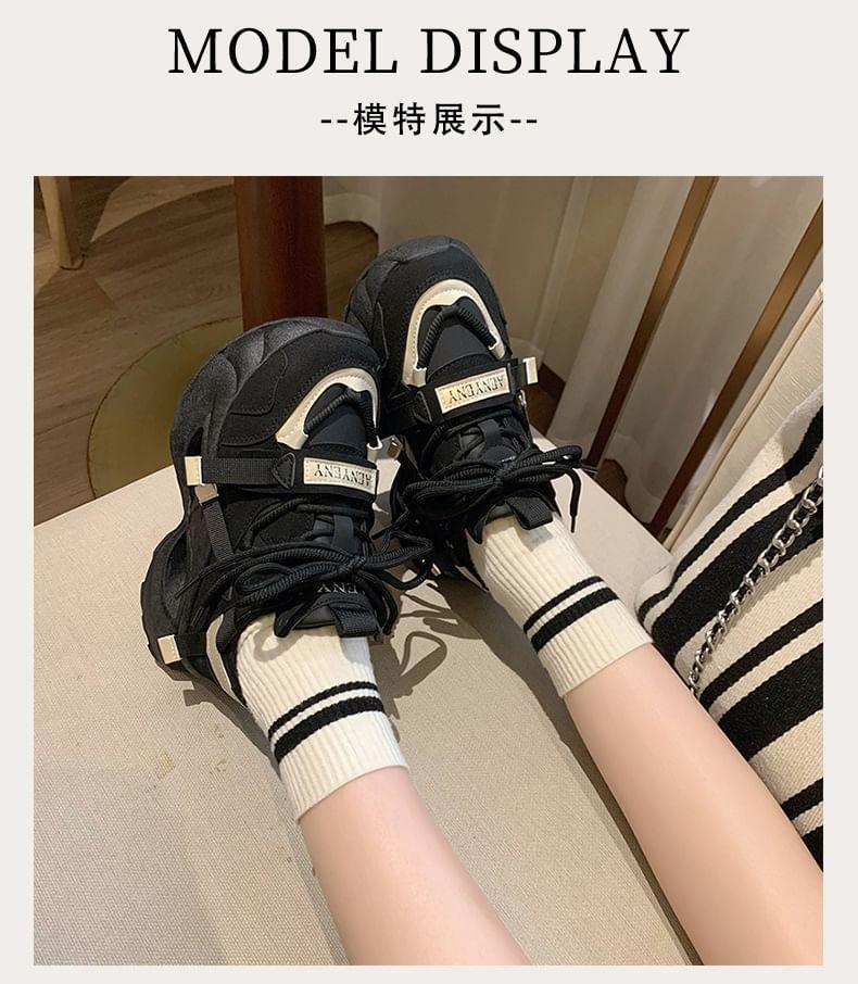 Two-Tone Platform Sneakers Product Image