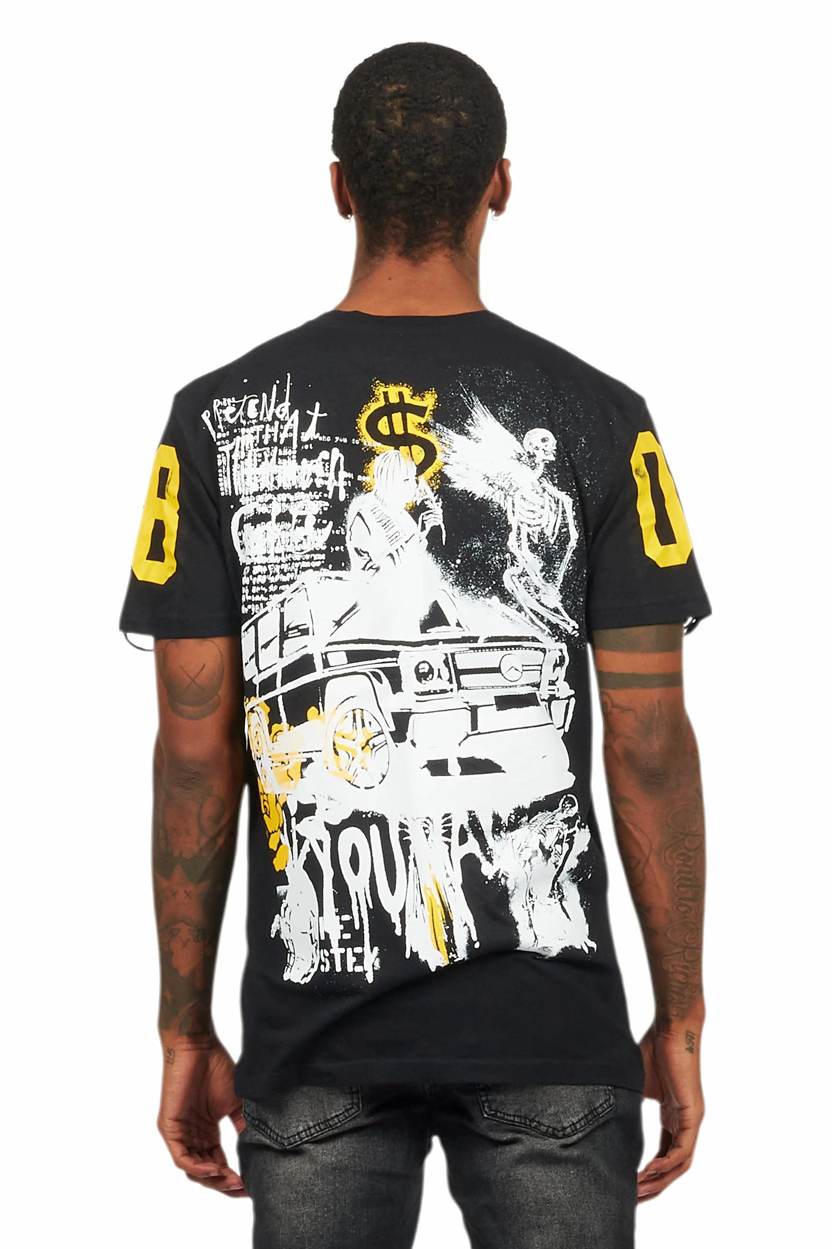 Kammile Black/Yellow Oversized T-Shirt Female Product Image