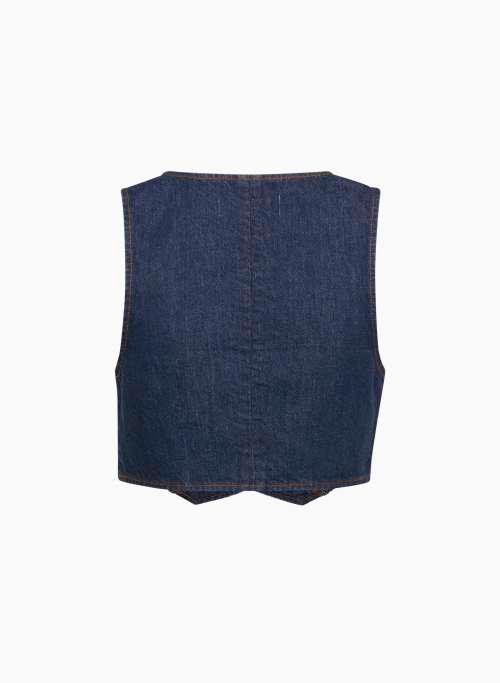 the 90s mia cropped denim vest Product Image