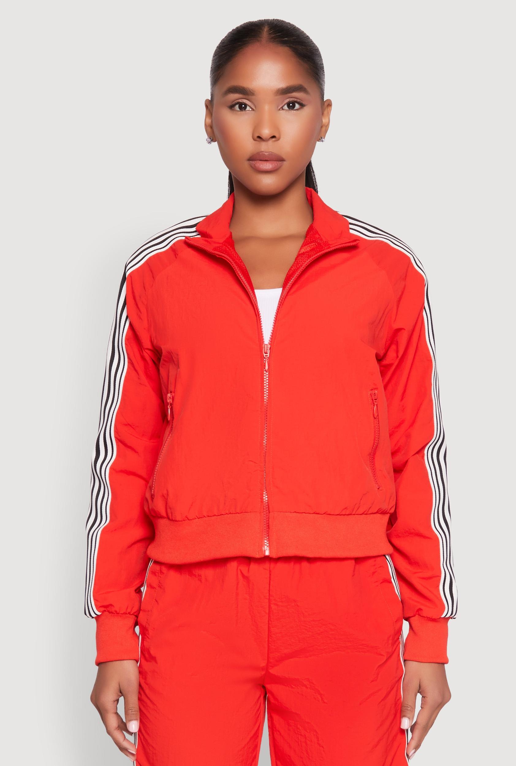 Womens Contrast Trim Mock Neck Track Jacket Product Image