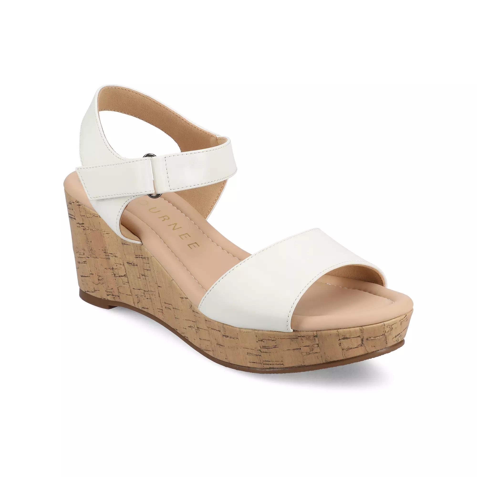 Journee Ranae Ankle Strap Platform Cork Womens Wedge Sandals Product Image