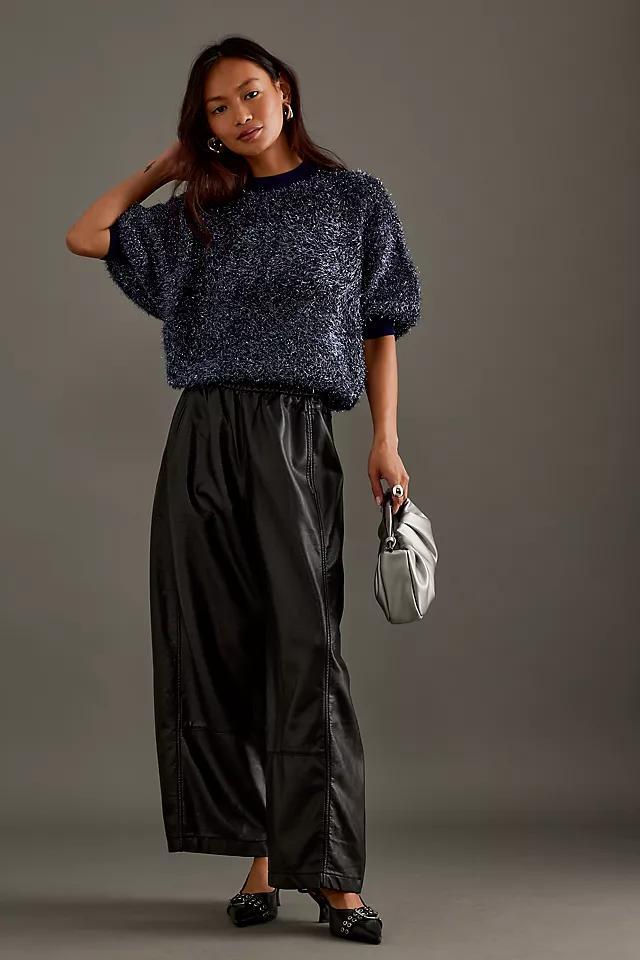 The Violette Short-Sleeve Tinsel Sweater by Maeve Product Image