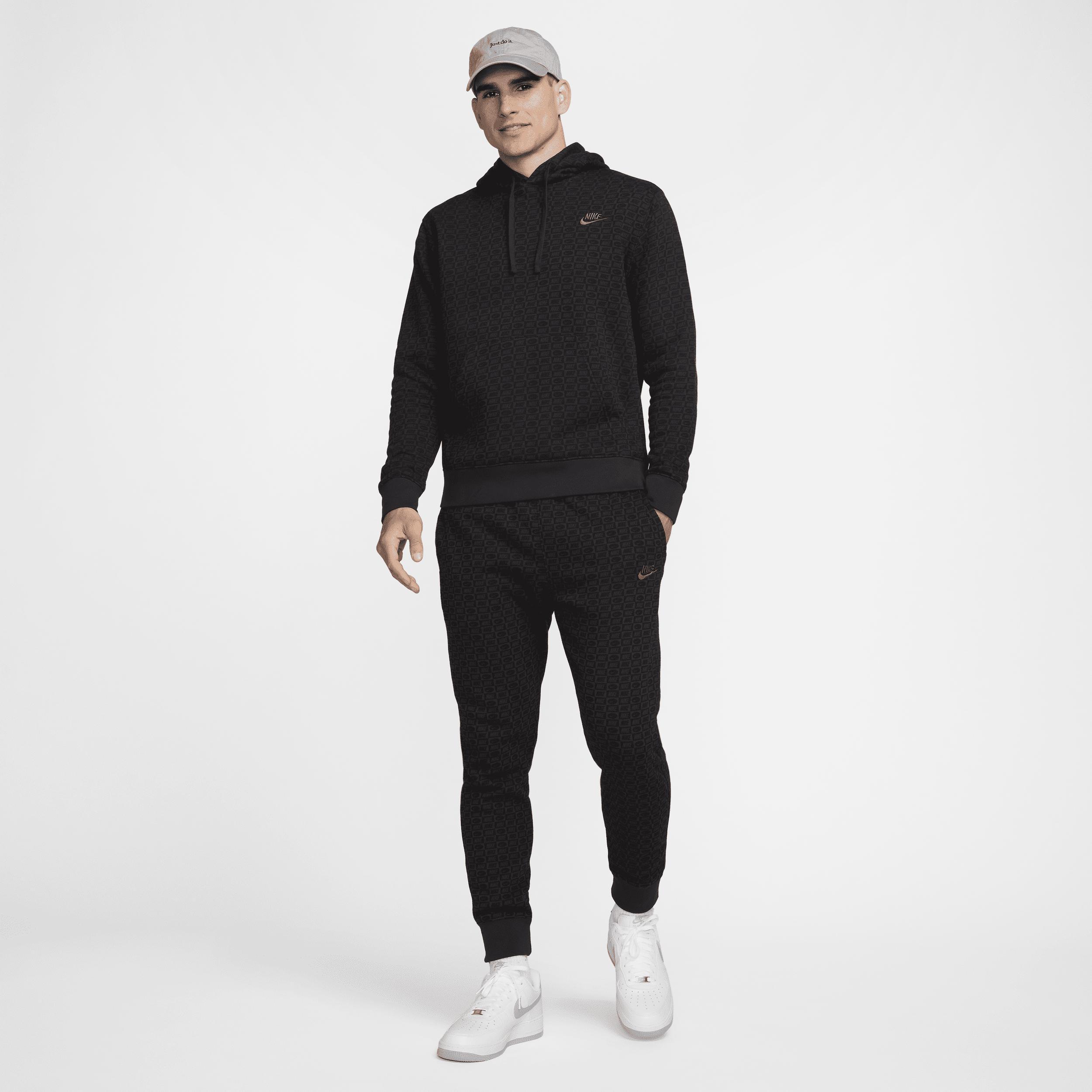 Mens Nike Sportswear Patterned Club Fleece Pullover Hoodie Product Image