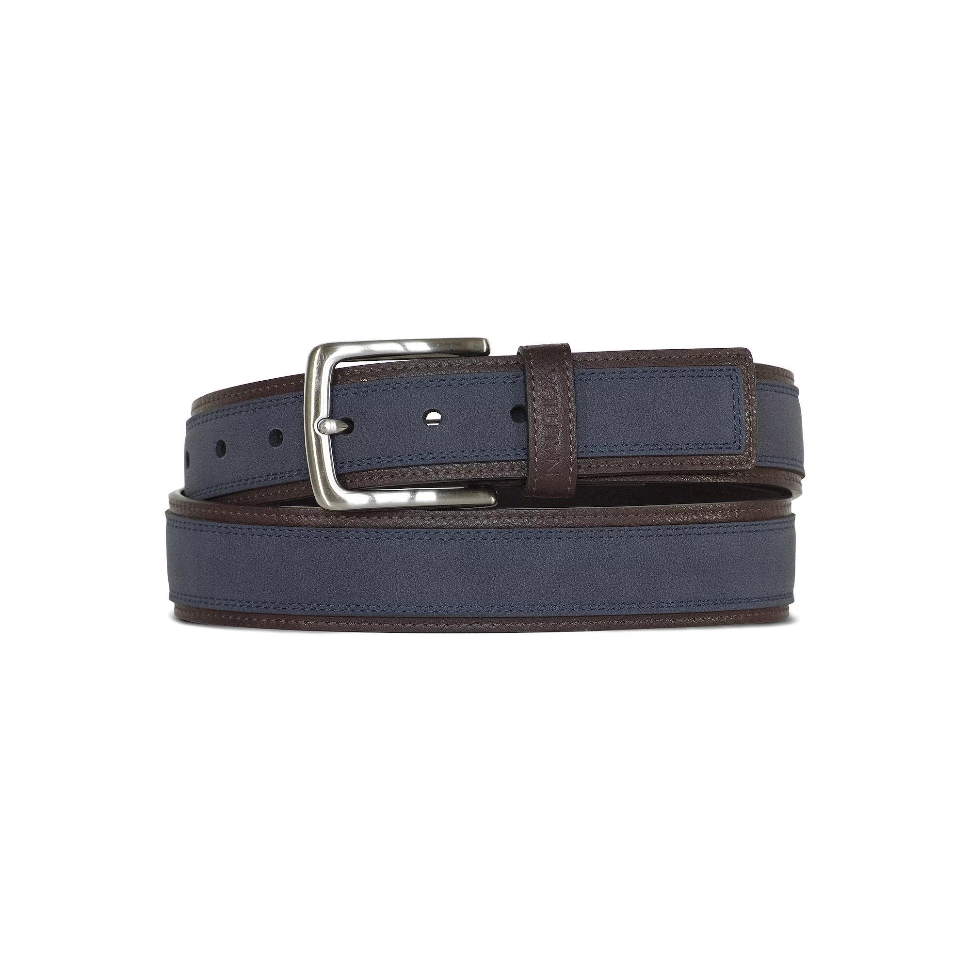 Men's Nautica Casual Overlay Leather Belt, Size: 36, Blue Product Image
