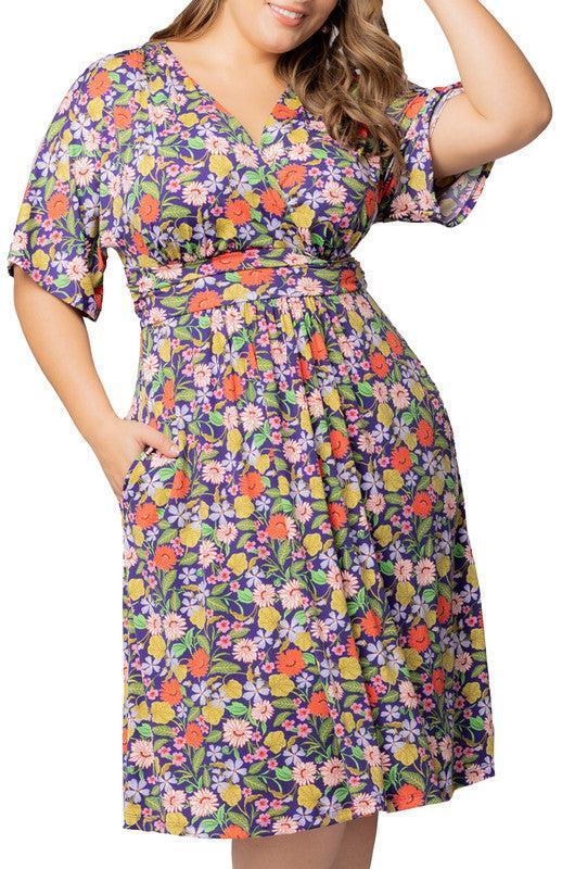 Vibrant Garden Print Gia Midi Dress - Plus Product Image