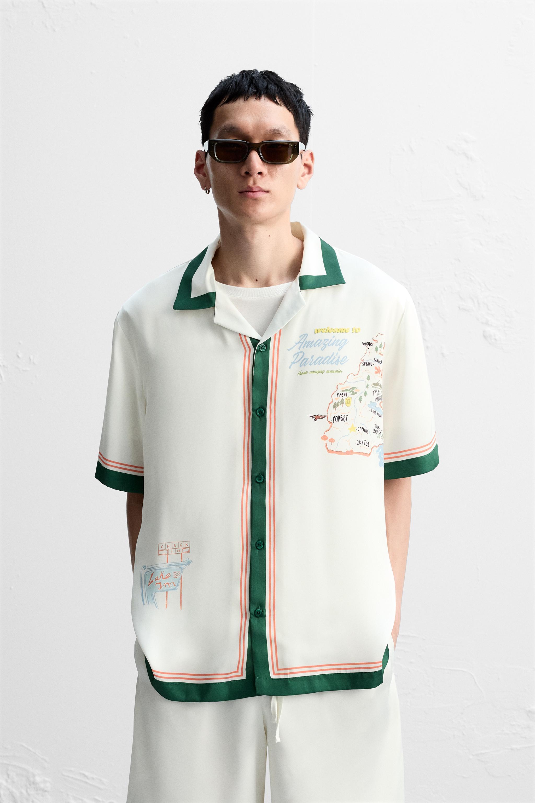 SATIN EFFECT CONTRAST SHIRT Product Image