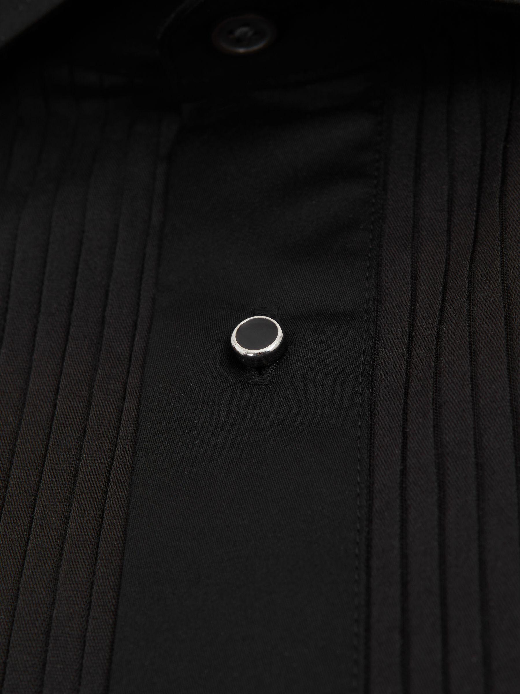 Slim Fit Cotton Dinner Shirt in Black Product Image