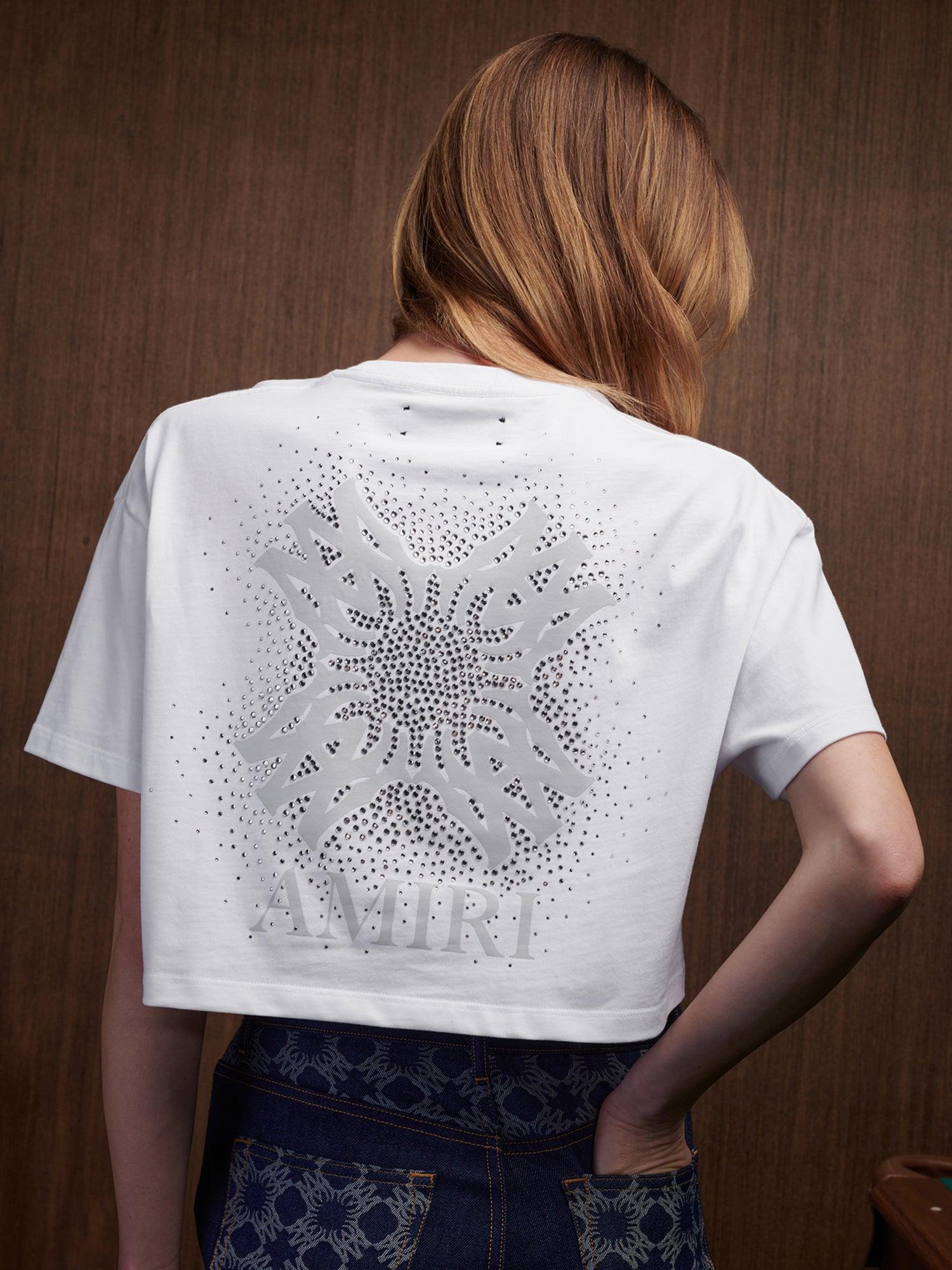 WOMEN - WOMEN'S MA QUAD CRYSTAL CROPPED TEE - White Female Product Image