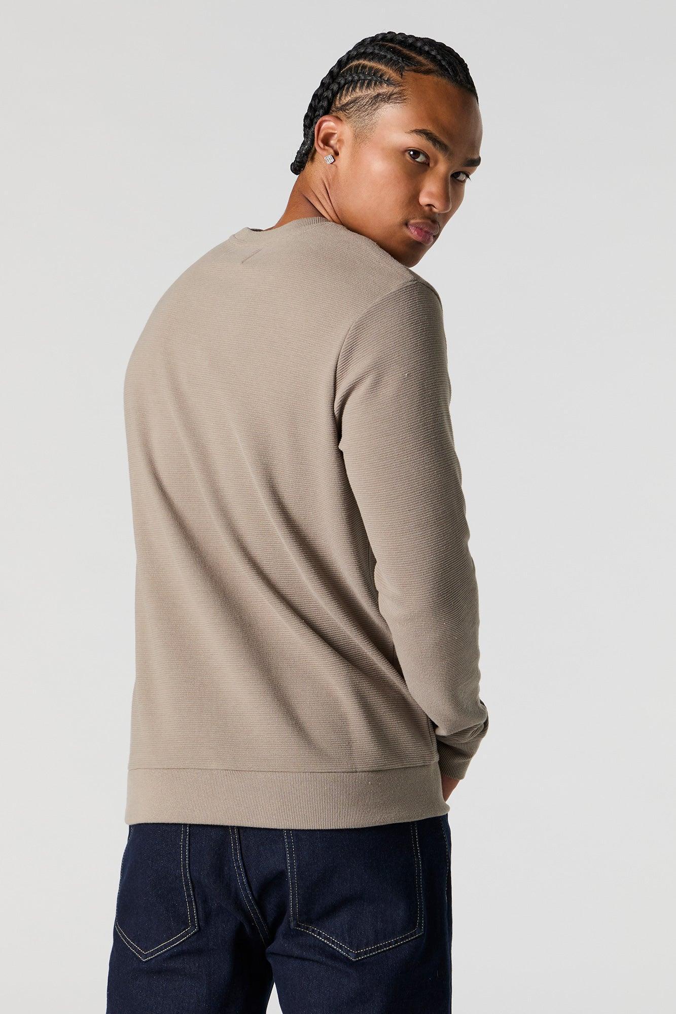 Ribbed Knit Long Sleeve Top Male Product Image