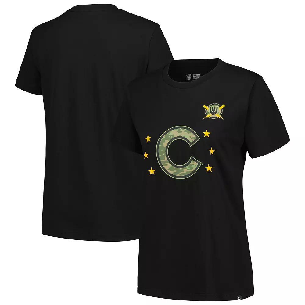 Women's New Era Black Chicago Cubs Armed Forces Day T-Shirt, Size: Medium Product Image