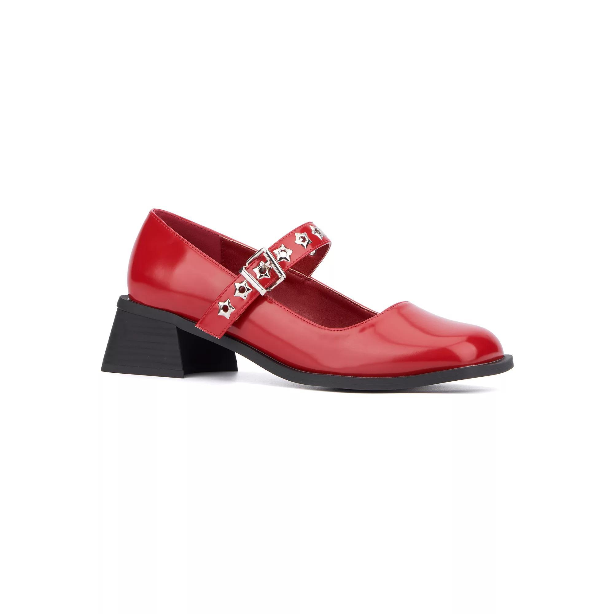 Olivia Miller Asteroid Womens Star Accented Maryjane Block Heels Product Image
