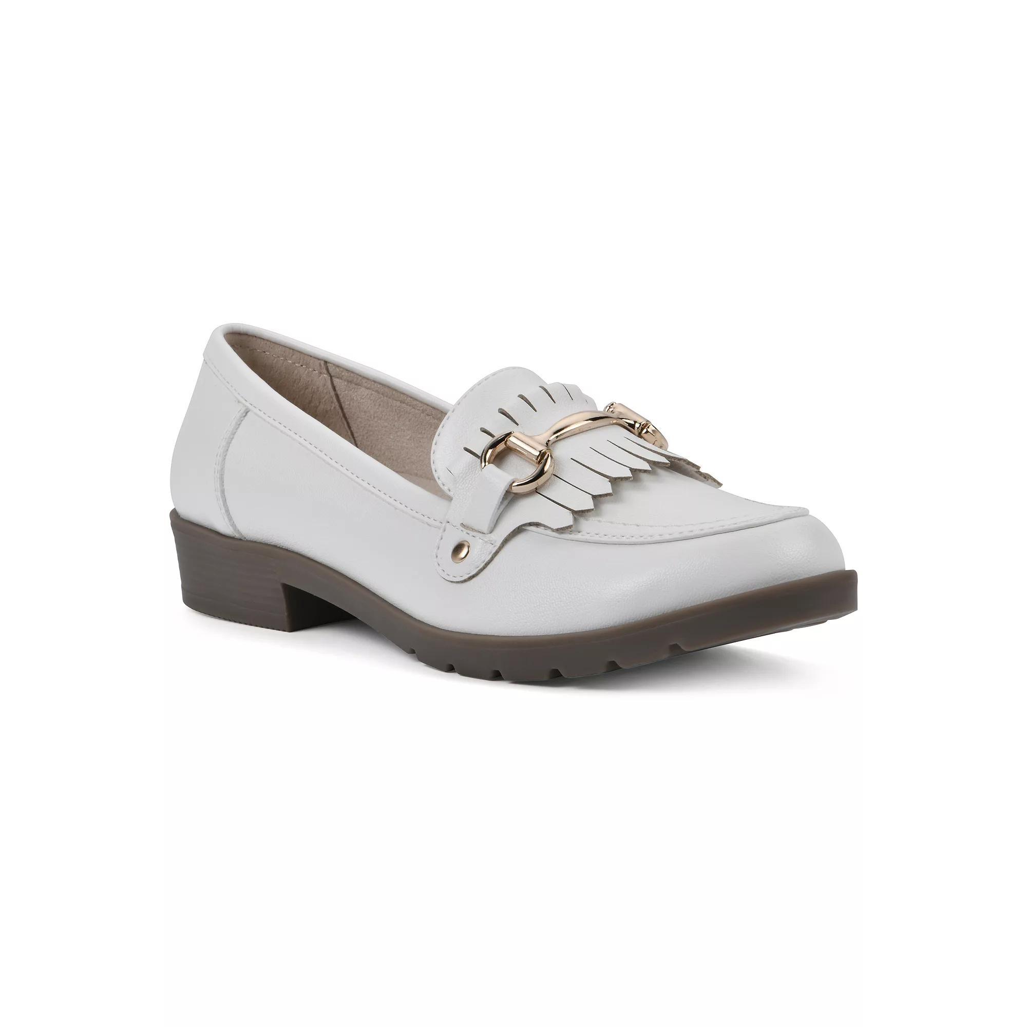 Women's Cliffs by White Mountain Galeena Women's Loafers, Size: 7, White Smo Product Image