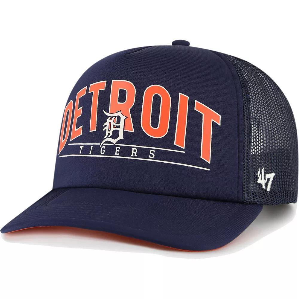 Men's '47 Navy Detroit Tigers Backhaul Foam Trucker Snapback Hat, Blue Product Image