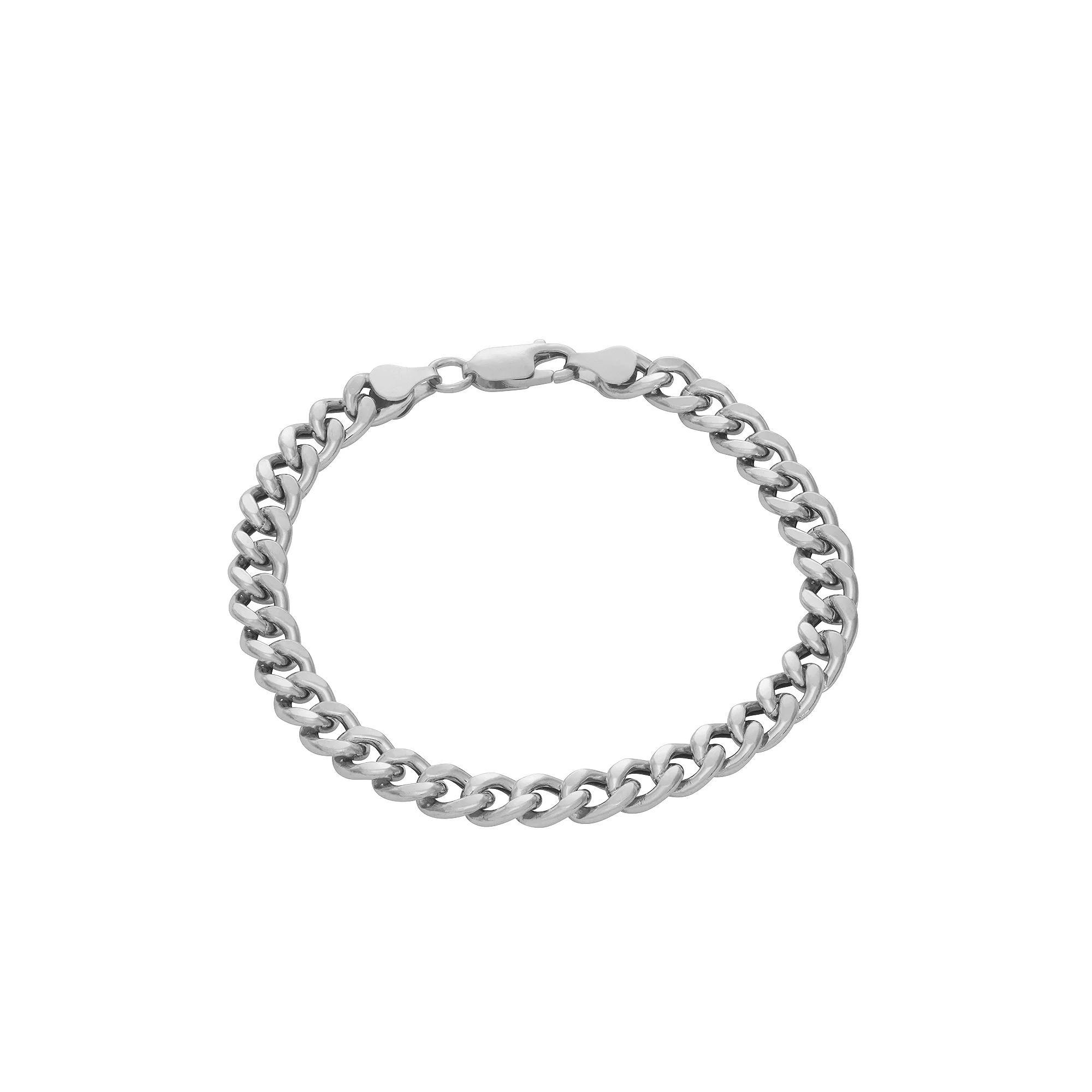Giorgio di Vicenza Sterling Silver Men's Curb Chain Bracelet, Size: 8" Product Image