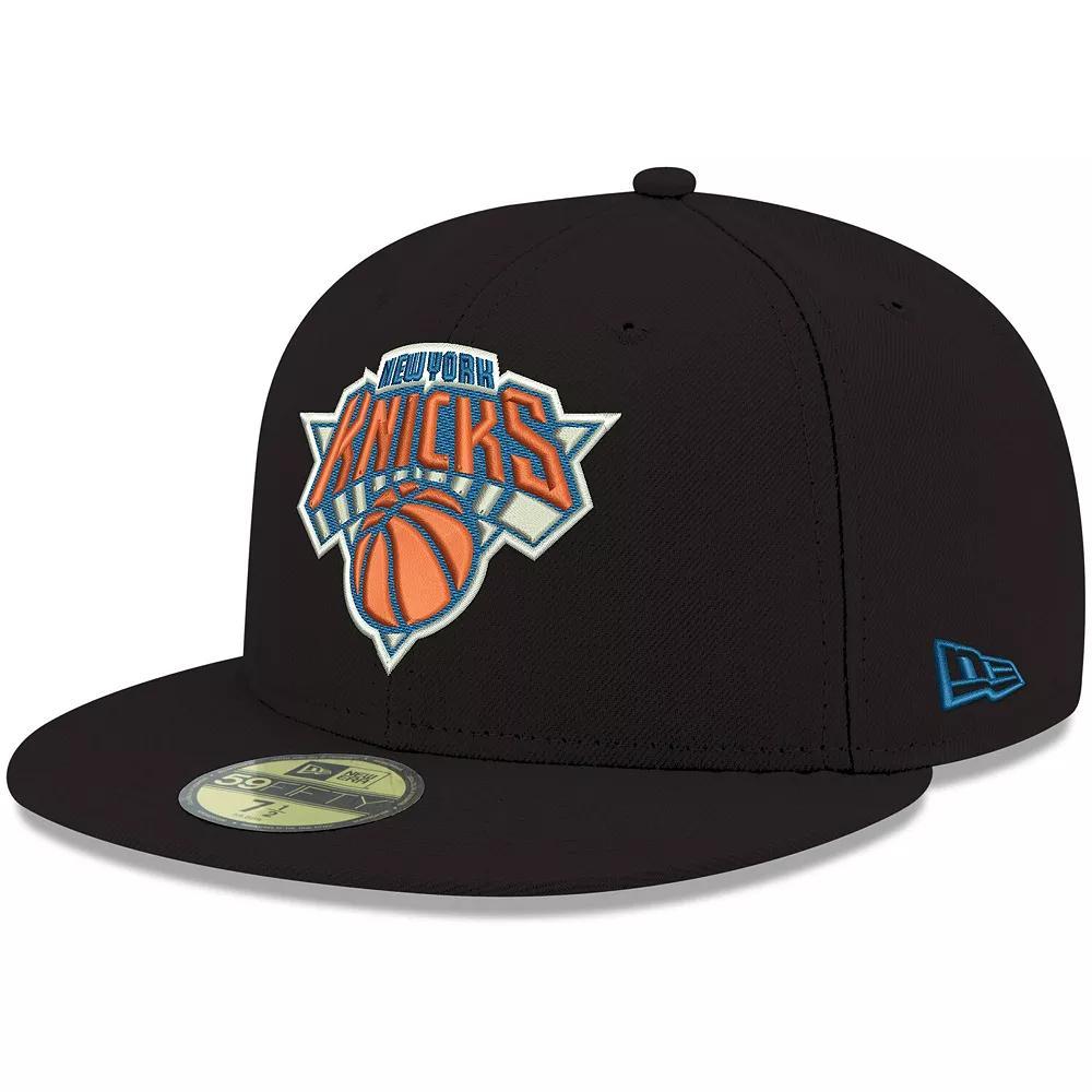 Men's New Era Black New York Knicks Official Team Color 59FIFTY Fitted Hat, Size: 7 3/8 Product Image