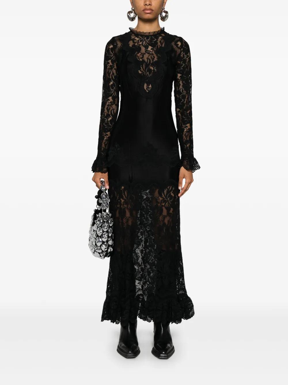 floral-lace detail maxi dress Product Image