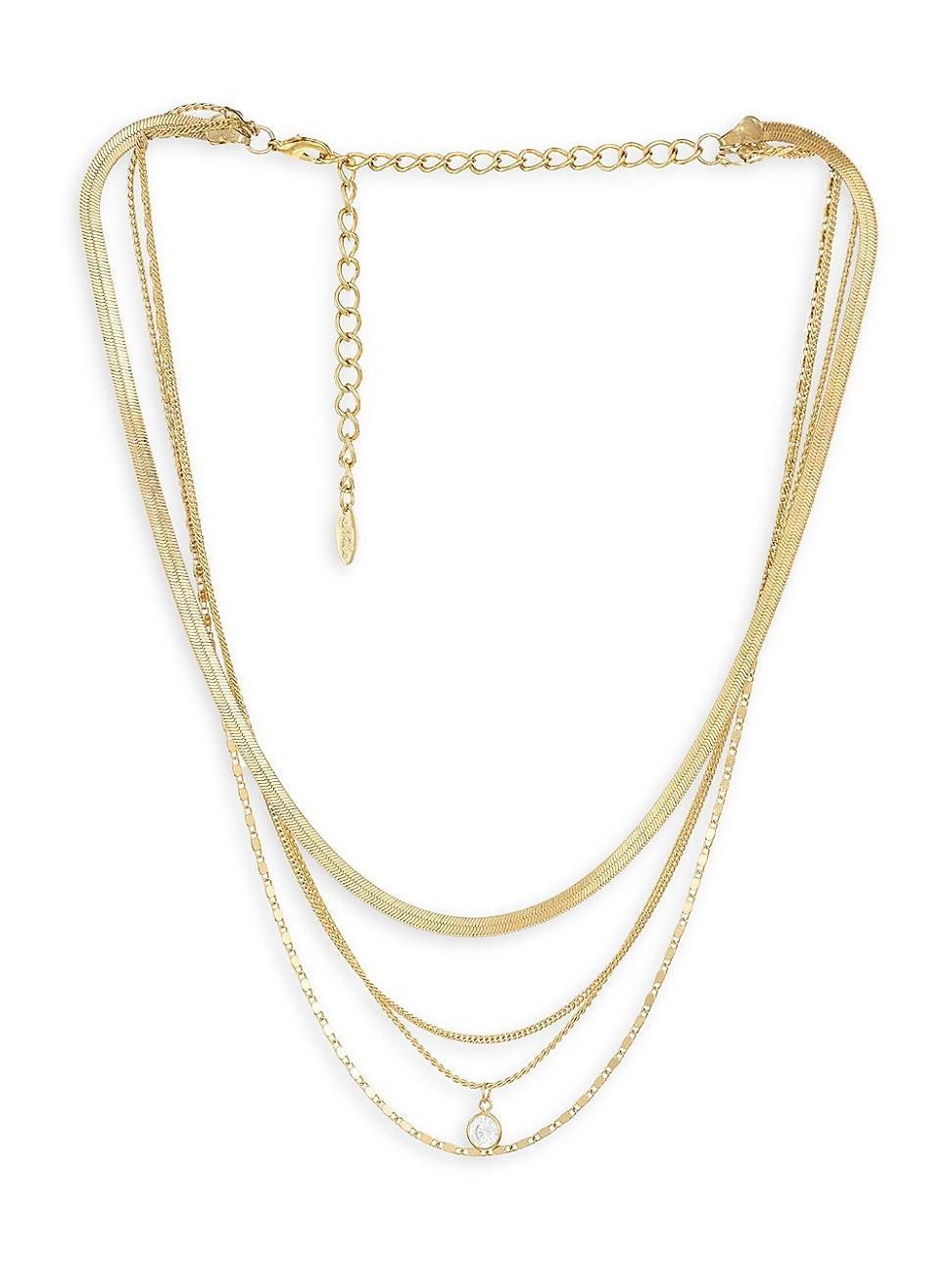 Ettika All the Chains 18K Gold Plated Layered Necklace, 13-15 Product Image