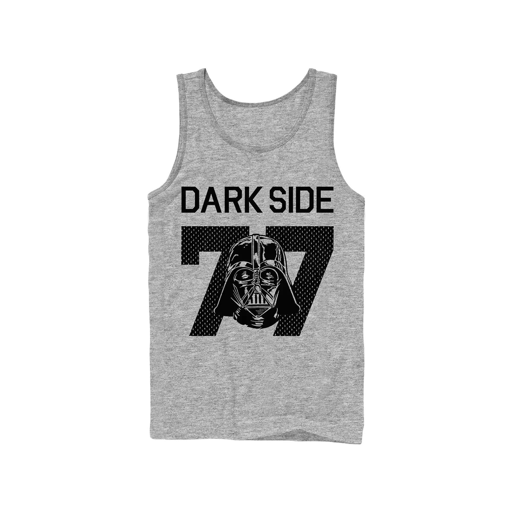 Mens Star Wars Dark Side 77 Varsity Graphic Tank Top Athletic Grey Product Image