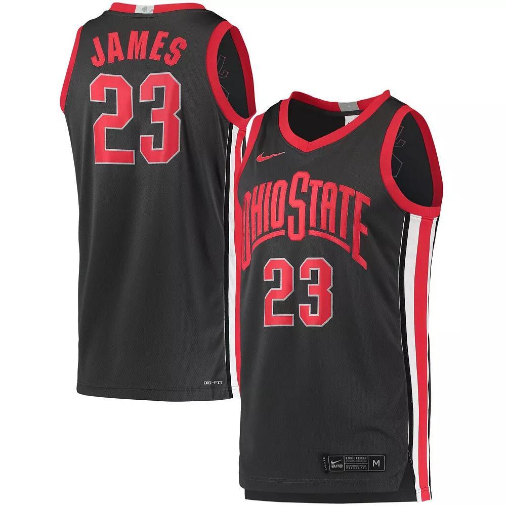 Men's Nike LeBron James Charcoal Ohio State Buckeyes Limited Basketball Jersey, Size: Medium Product Image