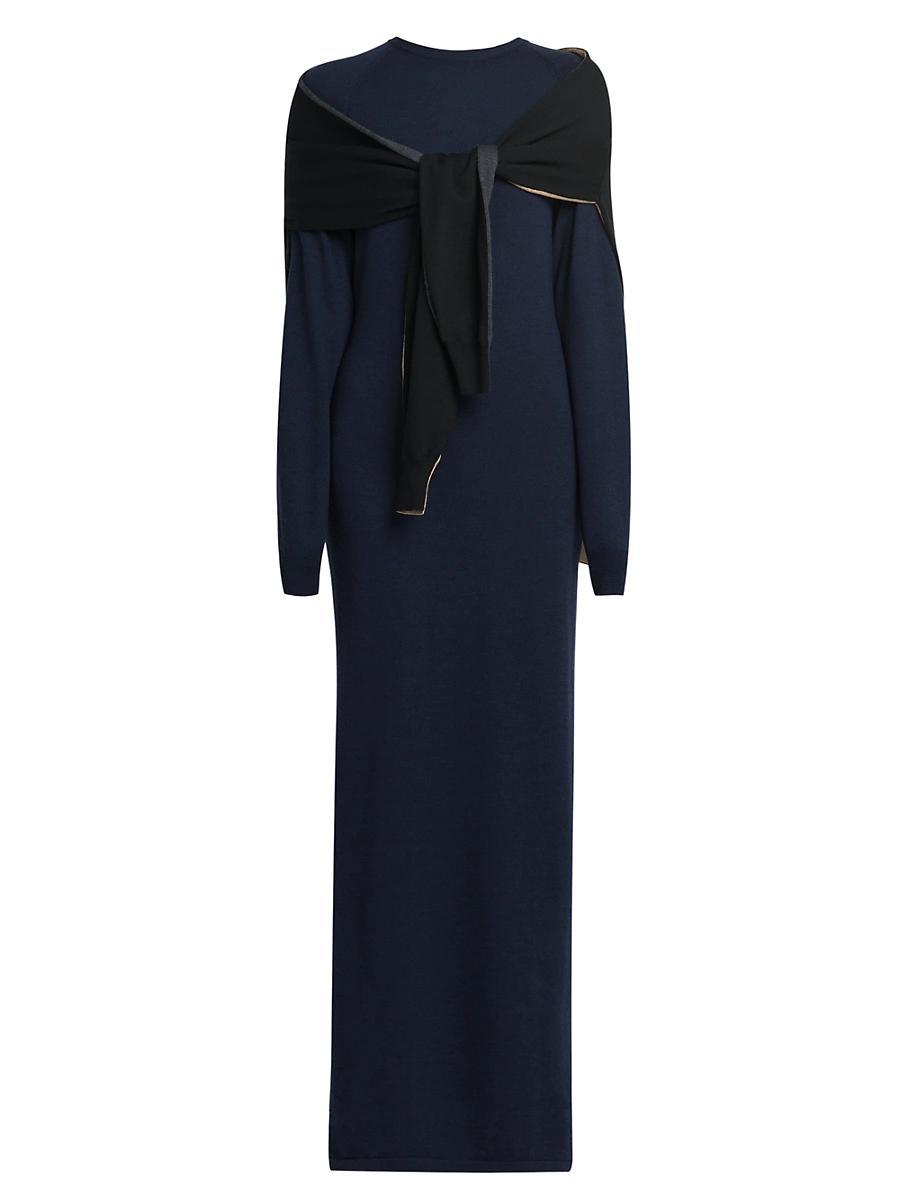 Womens Tie-Front Wool Cardigan Maxi Dress Product Image