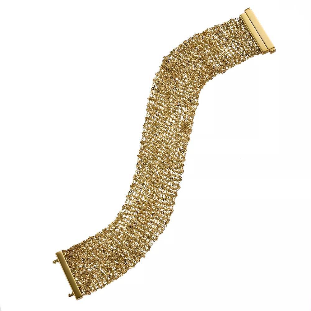 14k Gold Vermeil Mesh Bracelet, Women's, Size: 7.5", Silver Tone Product Image