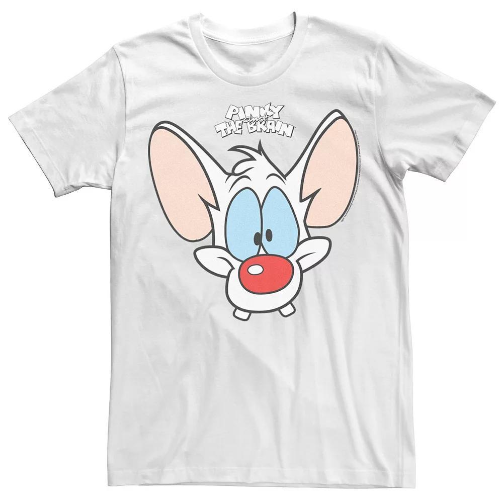 Men's Pinky And The Brain Pinky Big Face Tee, Size: Small, White Product Image