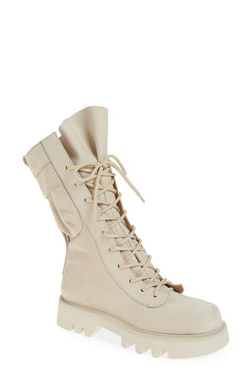 JW ANDERSON Combat Leather Boots In Beige Product Image
