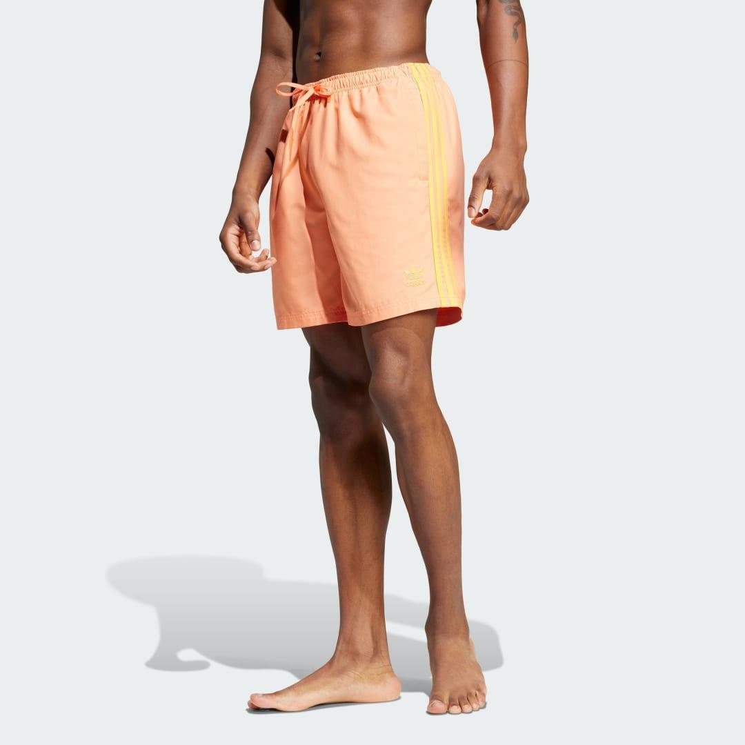 adidas Adicolor 3-Stripes 8-Inch Swim Shorts Semi Coral M Mens Product Image
