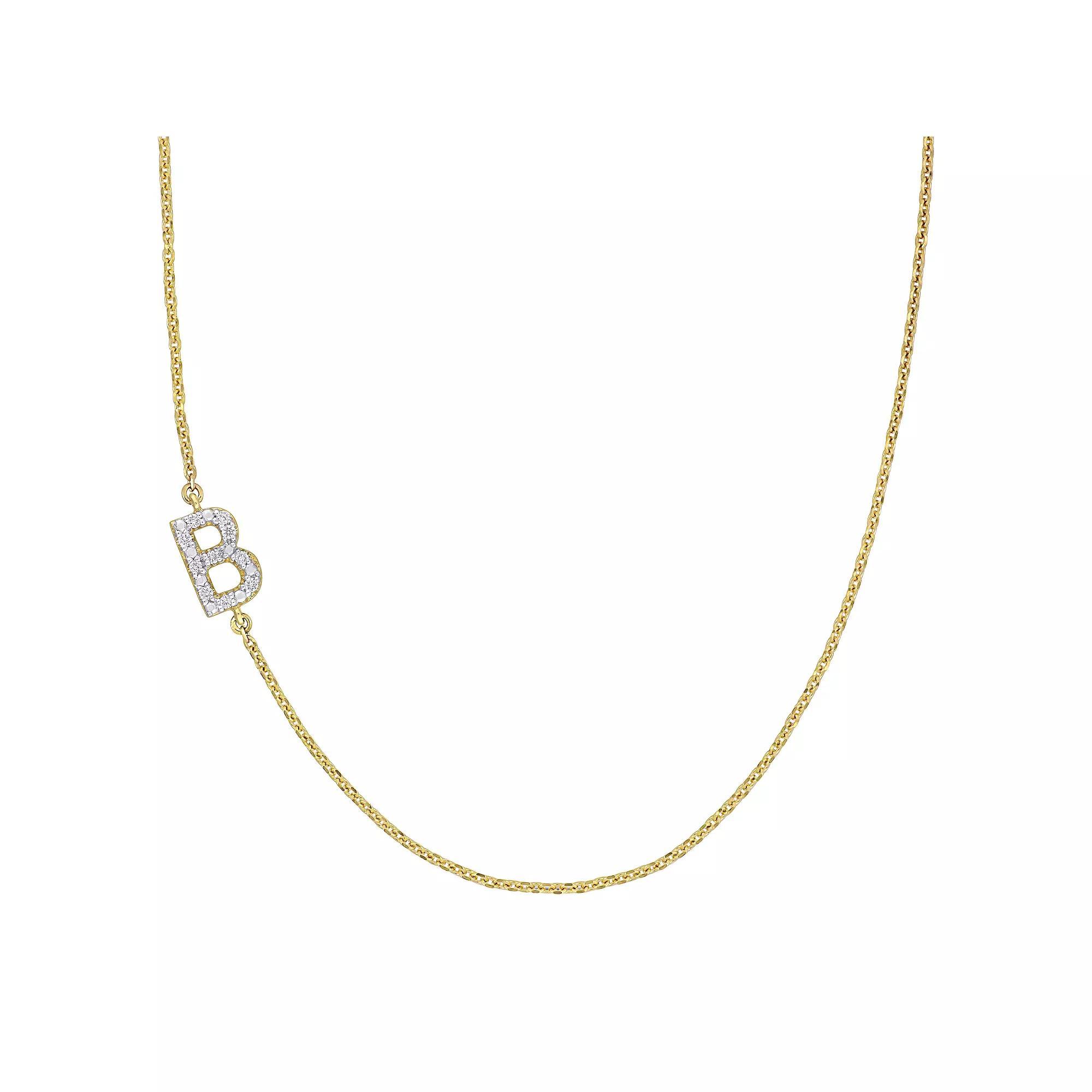 Stella Grace 14k Gold Diamond Accent Initial Necklace, Women's, Size: 18" Product Image