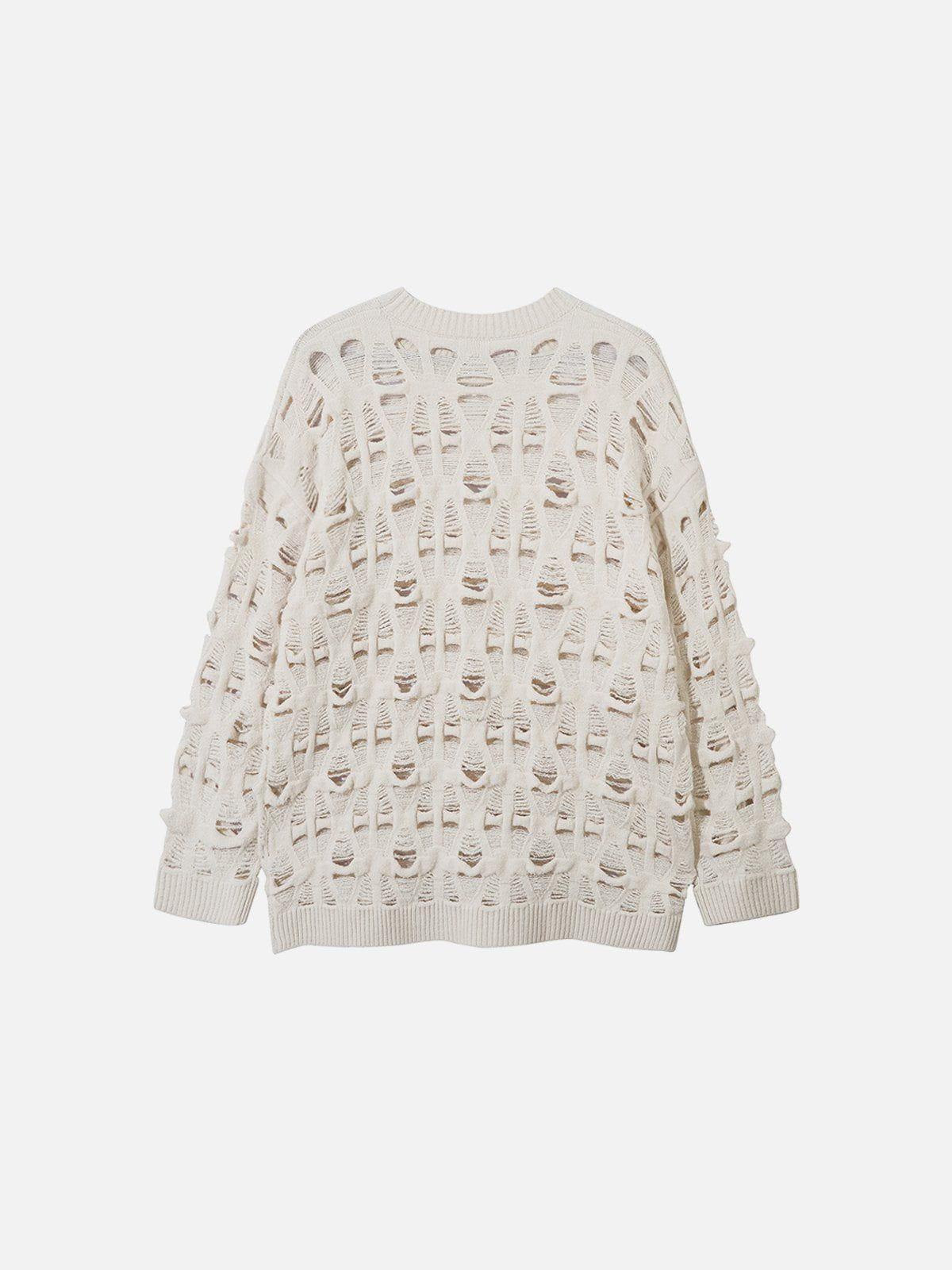 Aelfric Eden Open Knit Distressed Sweater Product Image