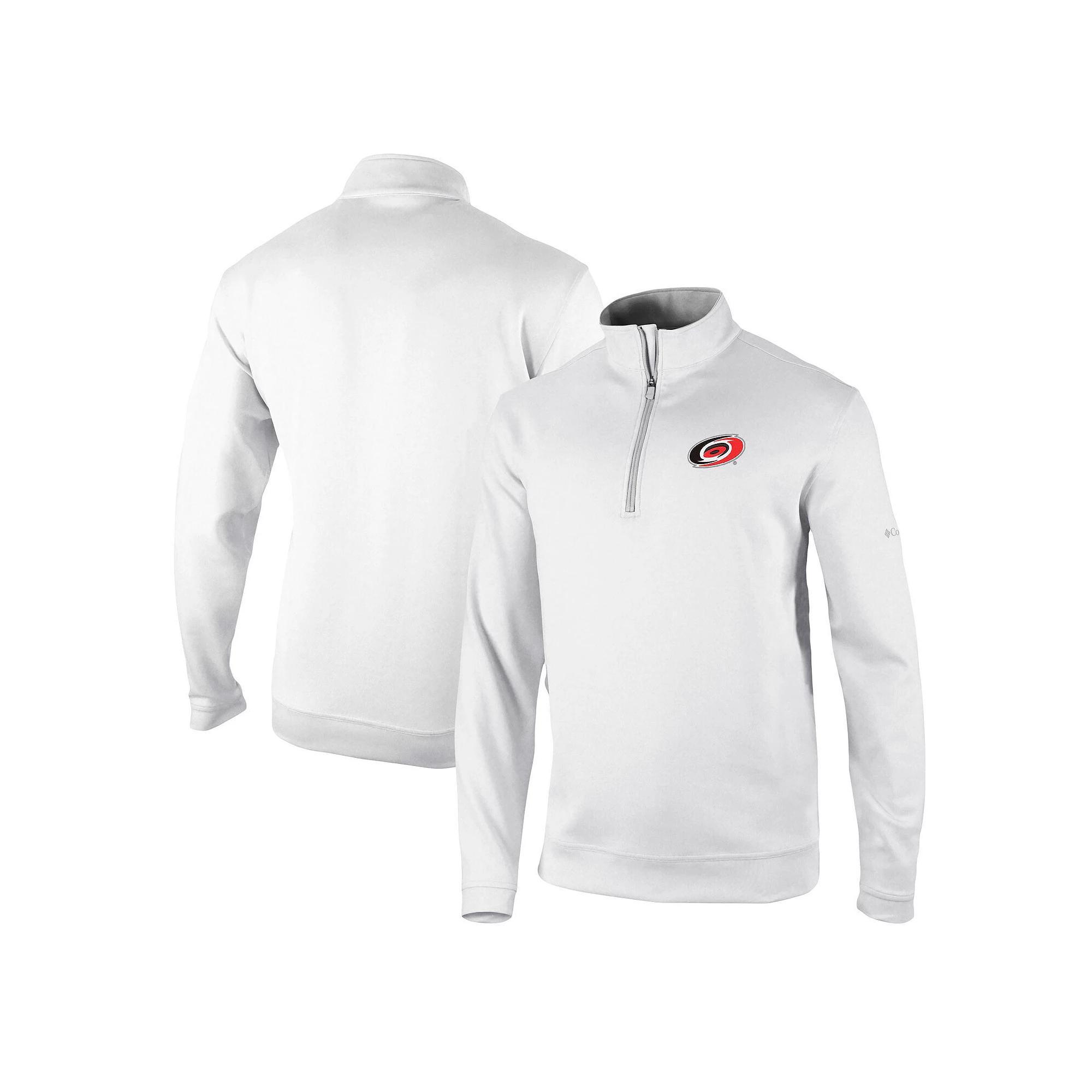 Men's Columbia White Carolina Hurricanes Wickham Hills Omni-Wick Quarter-Zip Jacket, Size: Medium Product Image