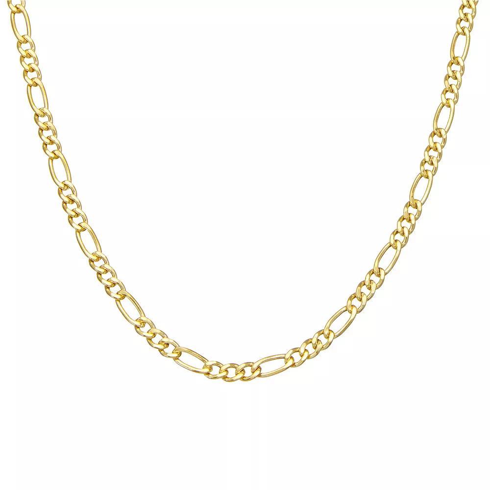 Giorgio di Vicenza Sterling Silver Men's Large Figaro Chain Necklace, Size: 20", Gold Tone Product Image