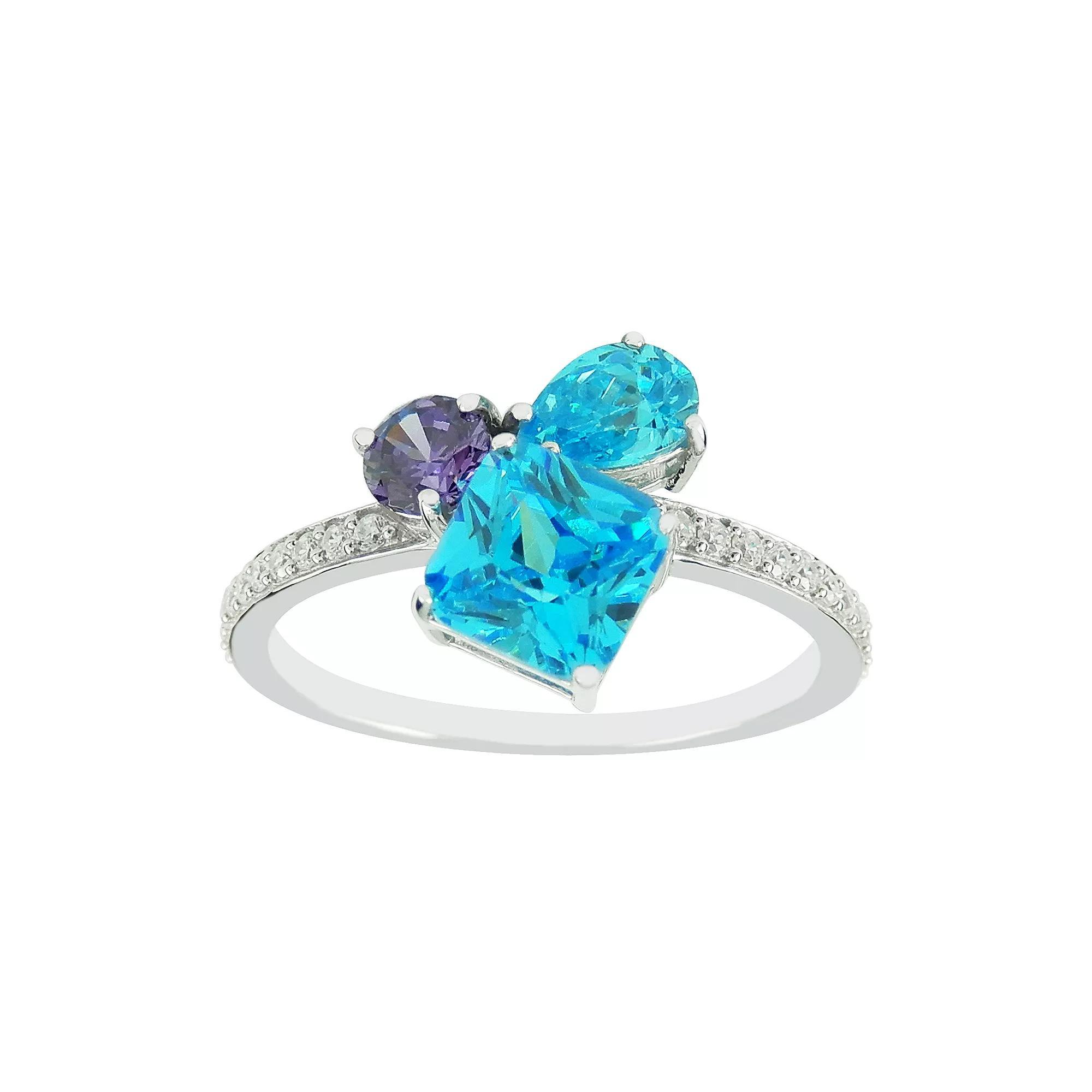 SIRI USA by TJM Sterling Silver Blue & Purple Cubic Zirconia Ring, Women's, Size: 8 Product Image