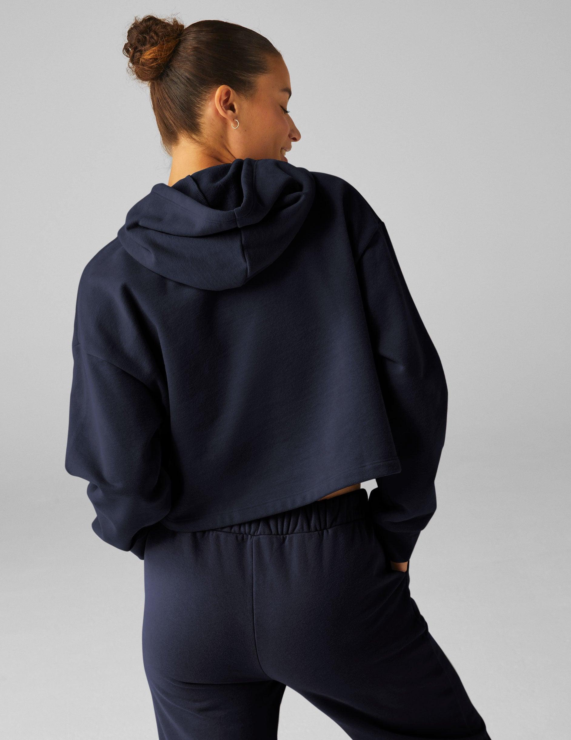 LuxeFleece Happiness Cropped Hoodie Product Image