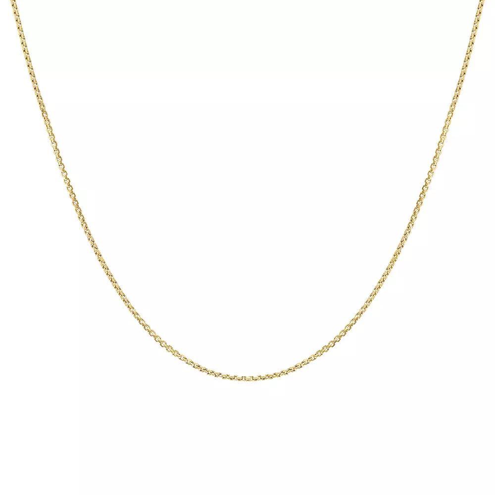 Jordan Blue 14k Gold 1.3 mm Box Chain Necklace, Women's, Size: 22" Product Image