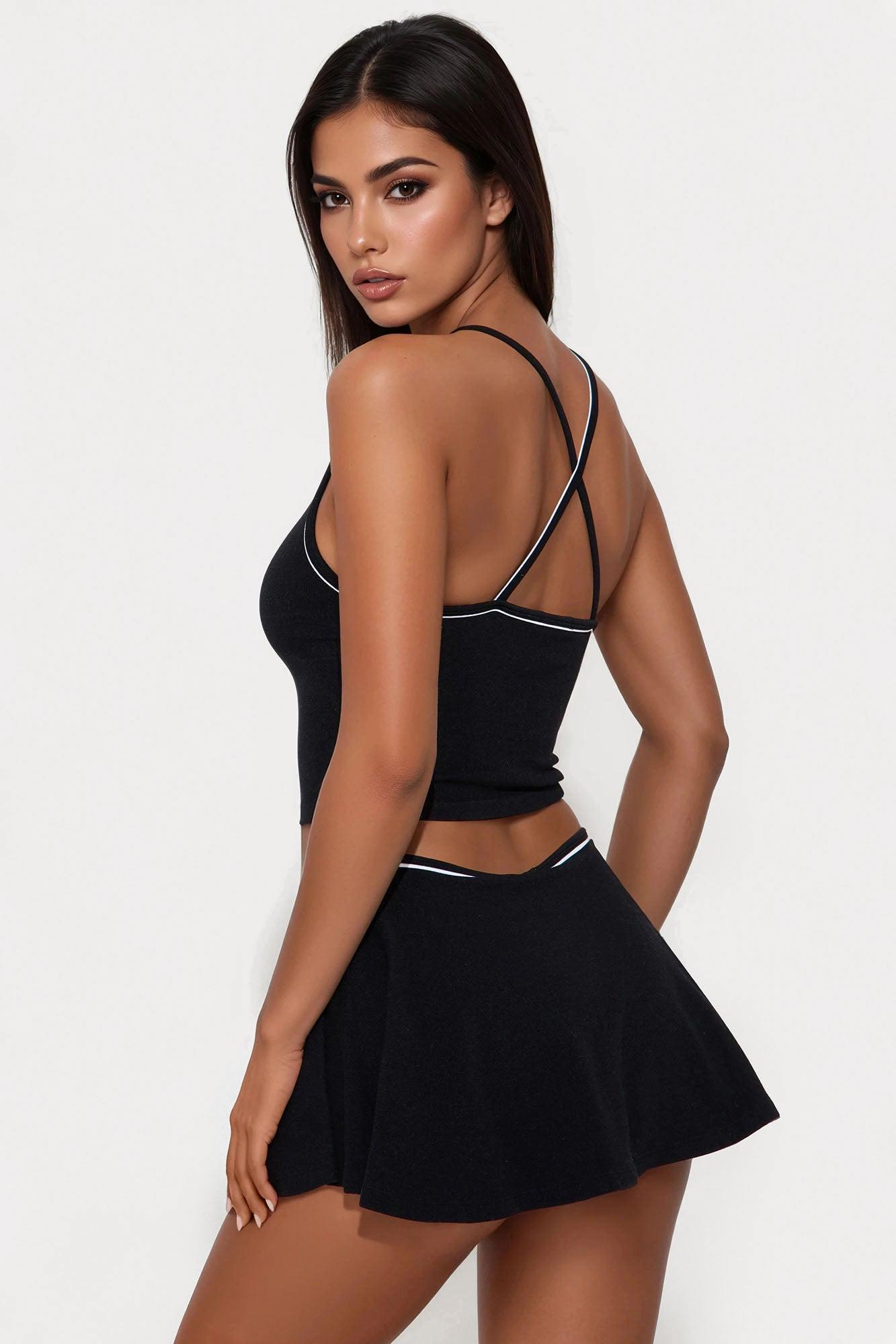 Serena Sporty Skirt Set - Black Product Image