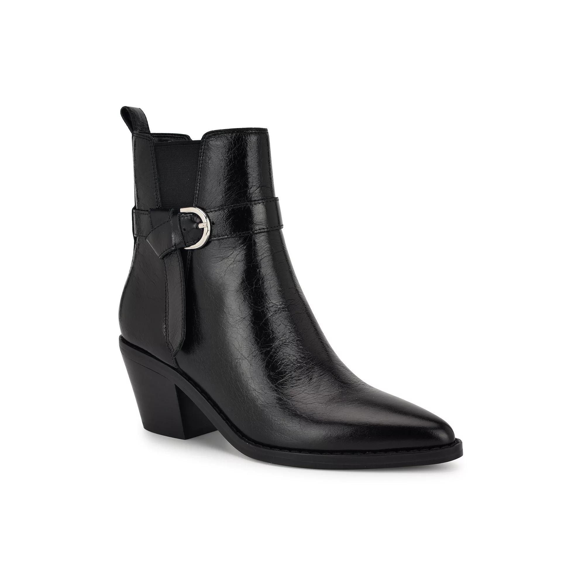 Nine West Lemone Women's Block Heel Dress Ankle Boots, Size: 6.5, Black Suede Product Image